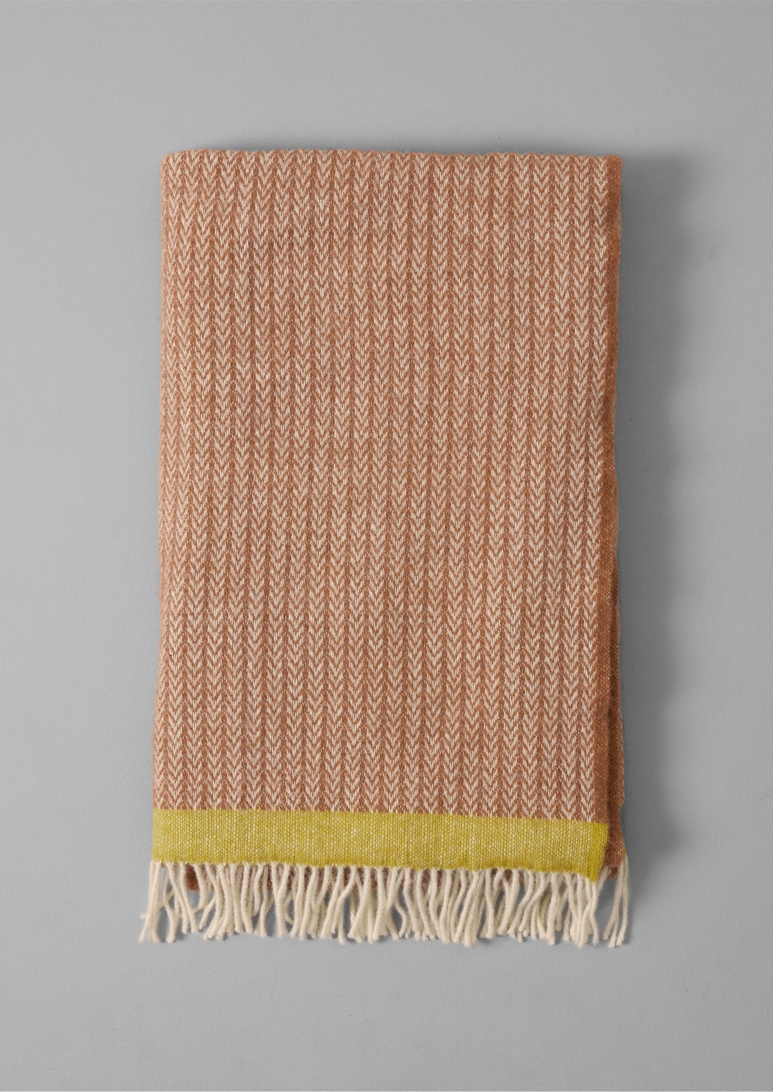 Nougat & Mimosa Chevron Wool Blanket