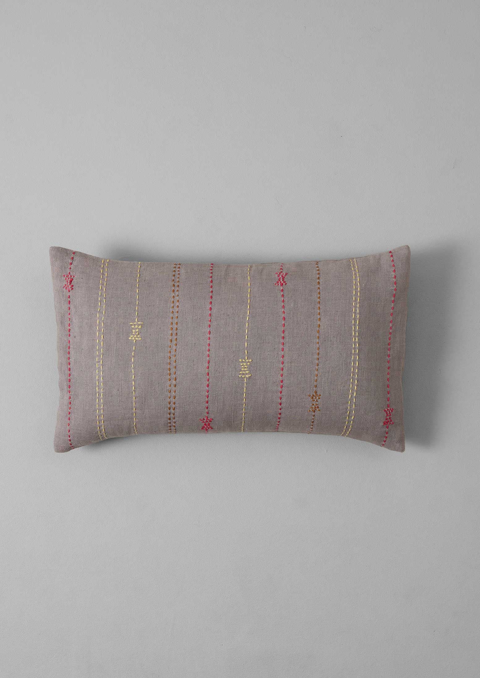 Hand-Embroidered Wisteria Cushion Cover