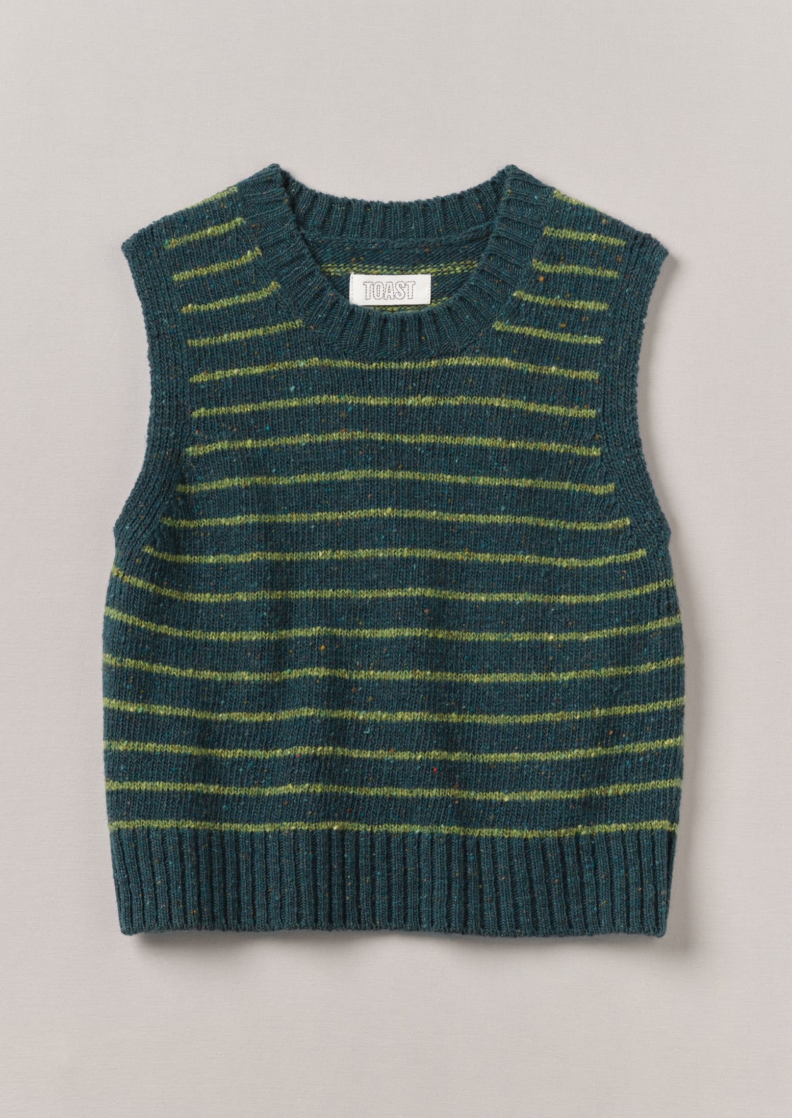 Donegal Merino Wool Knit Tank Top – Kingfisher/Apple