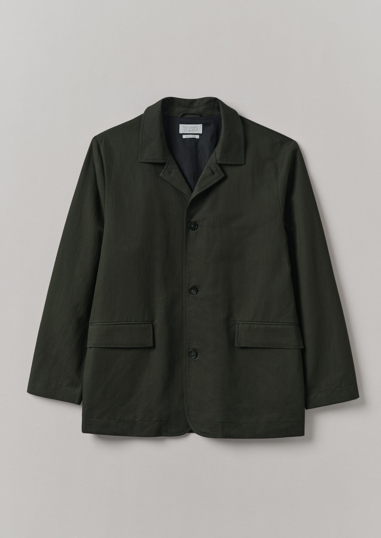 Forest Green Hemp Herringbone Jacket – Cotton Blend