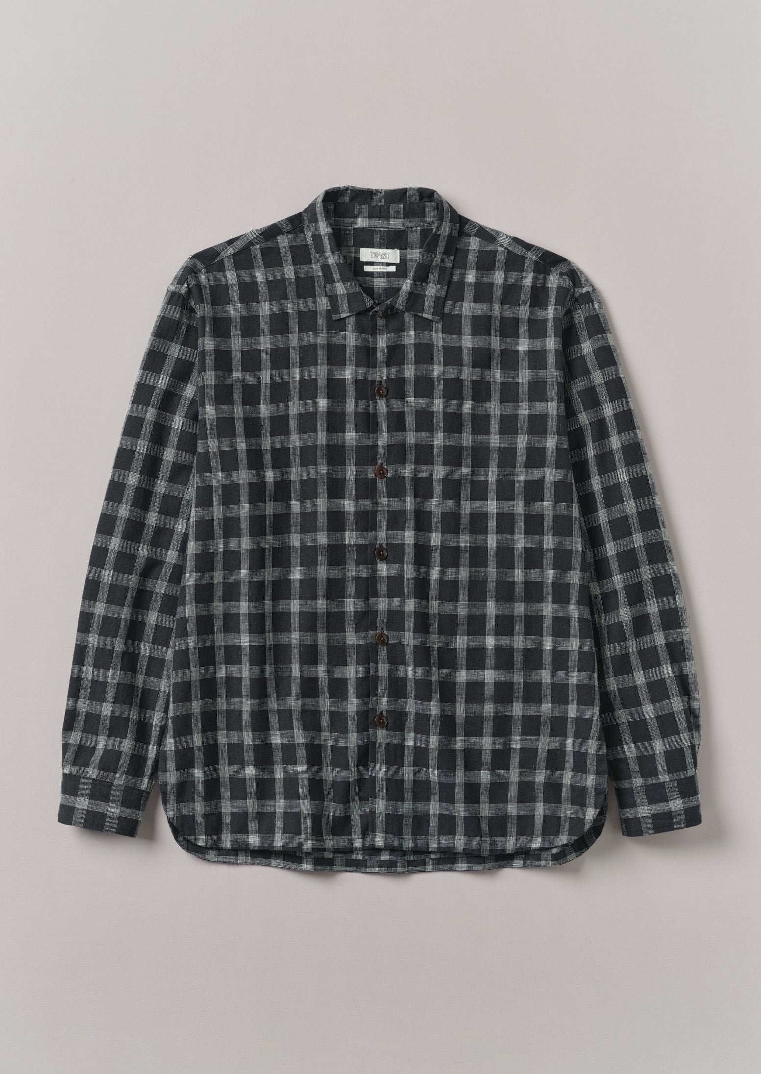 Slate Cotton Linen Checkered Shirt