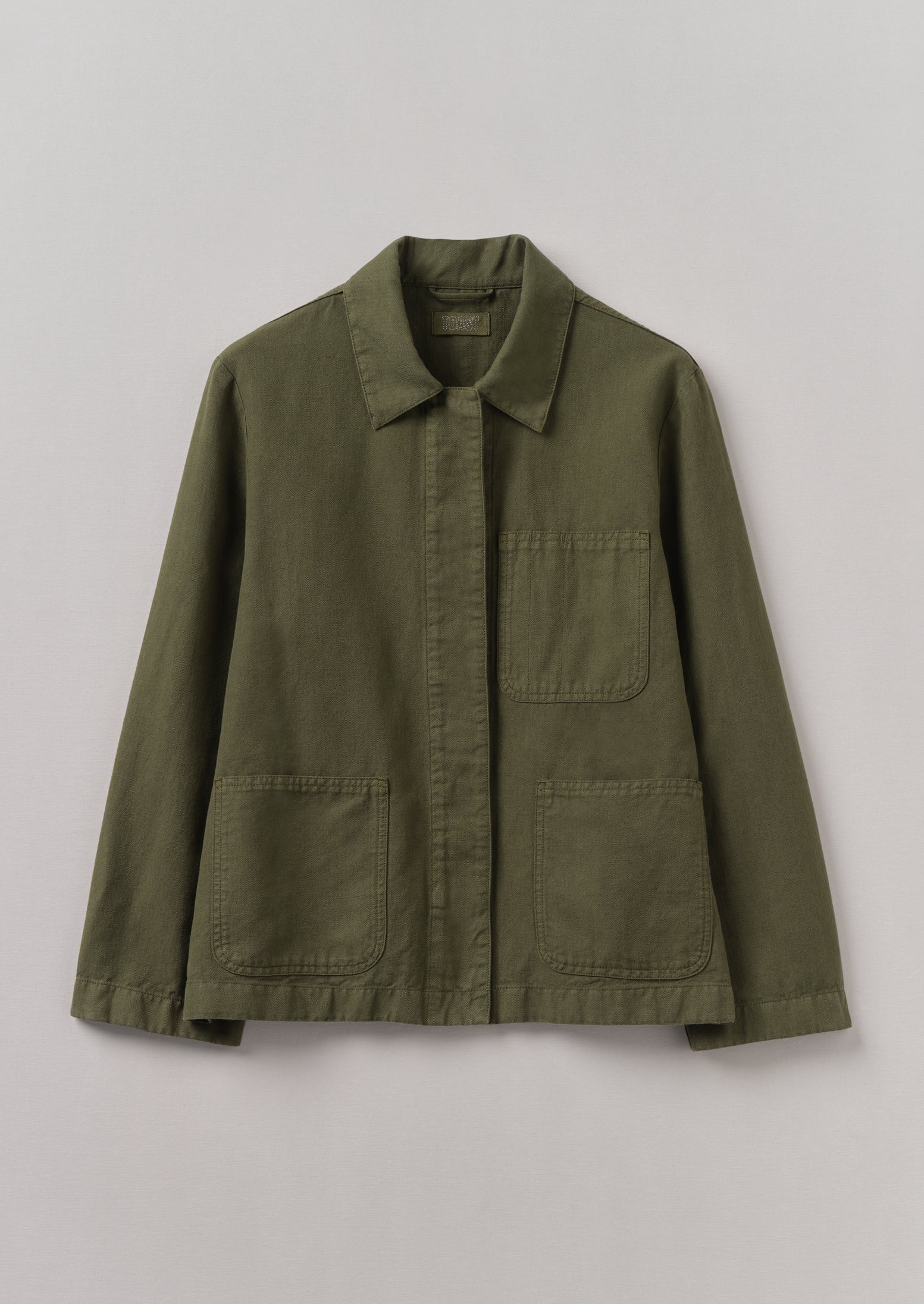 Sap Green Herringbone Linen Jacket