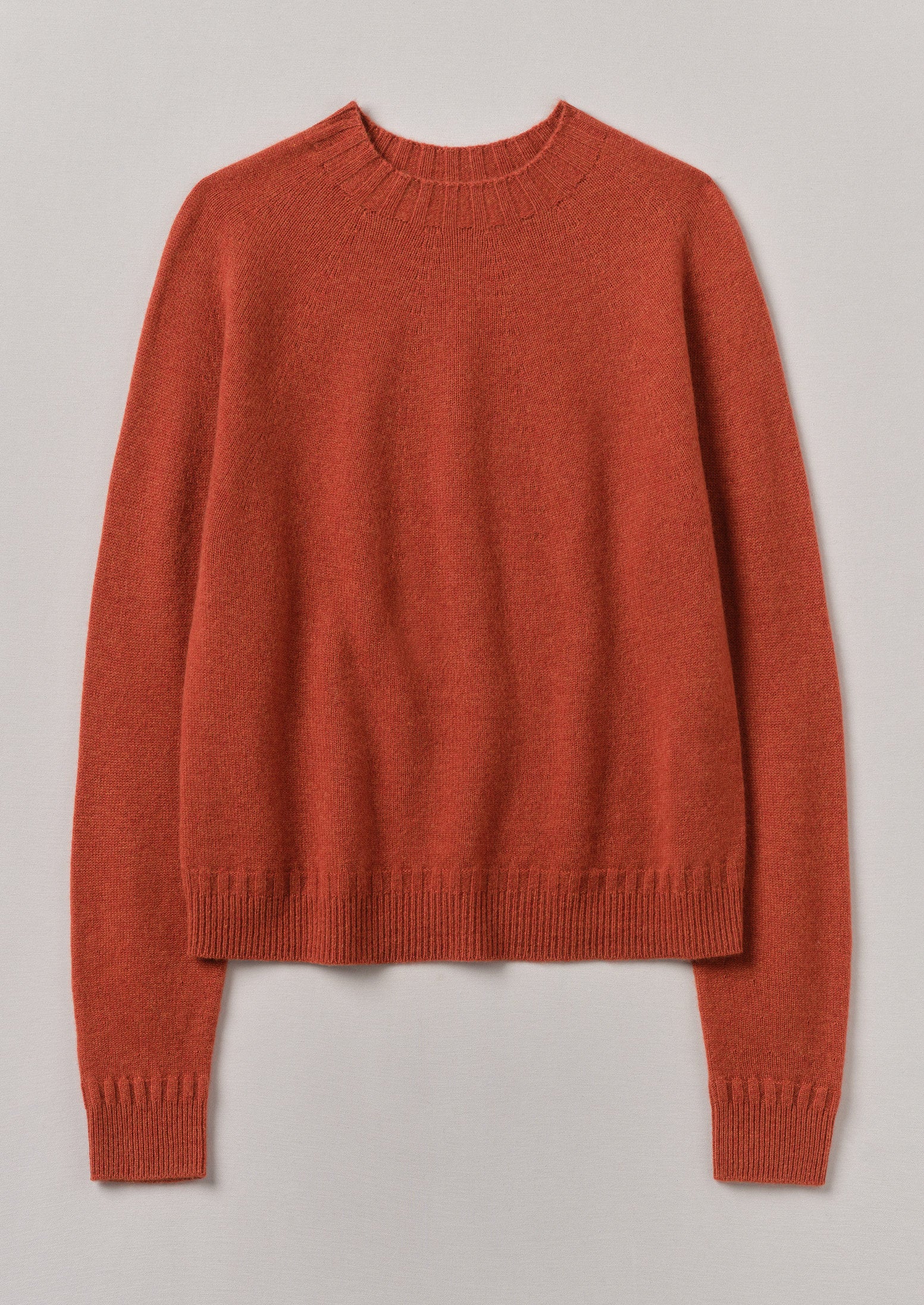 Terracotta Wool Cashmere Sweater – Crew Neck