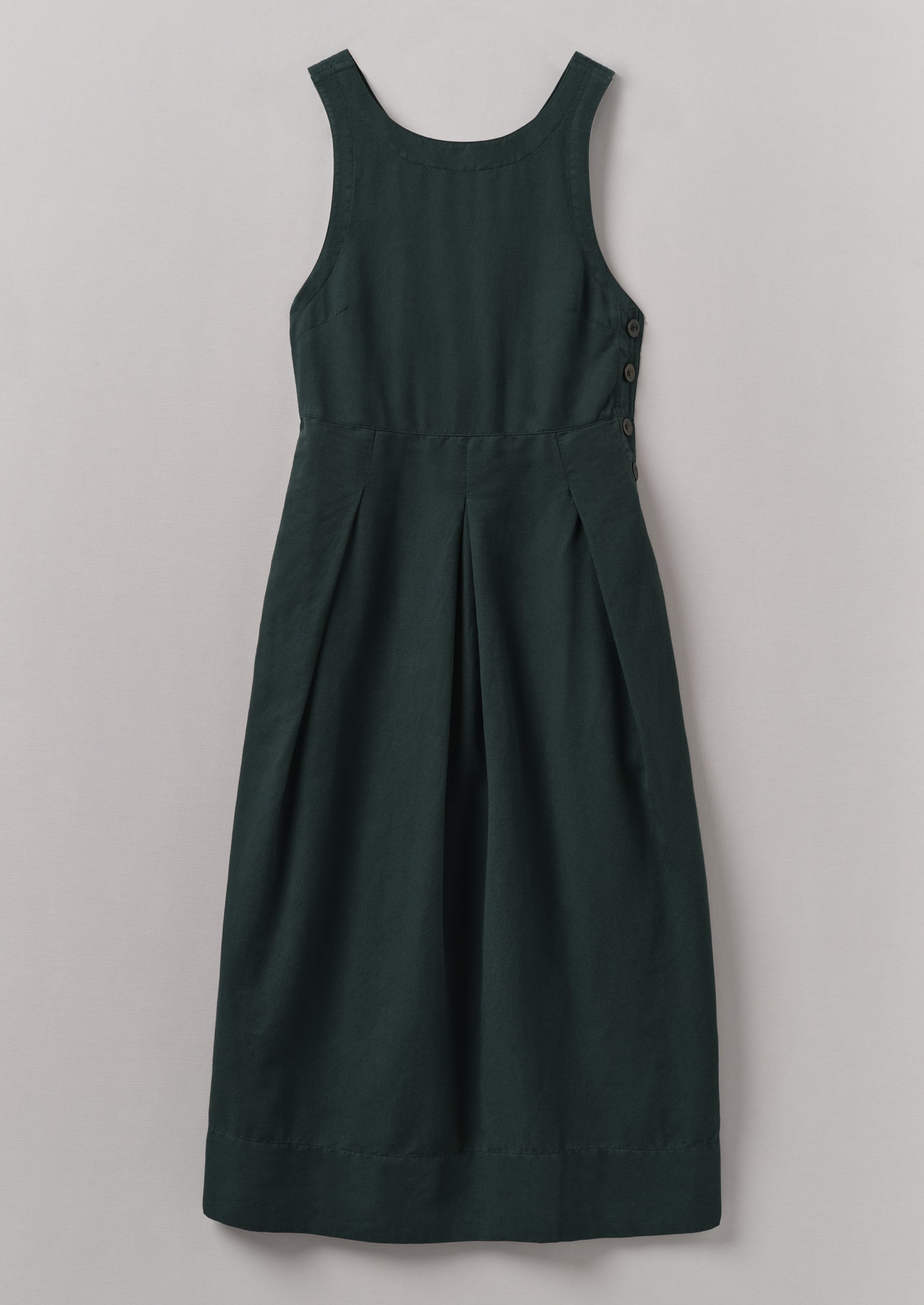 Pine Cotton-Linen Twill Pinafore Dress