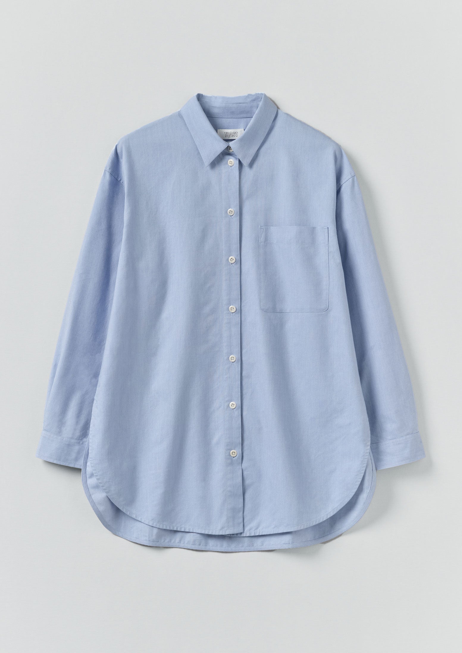 Chambray Blue Cotton Oversized Oxford Shirt