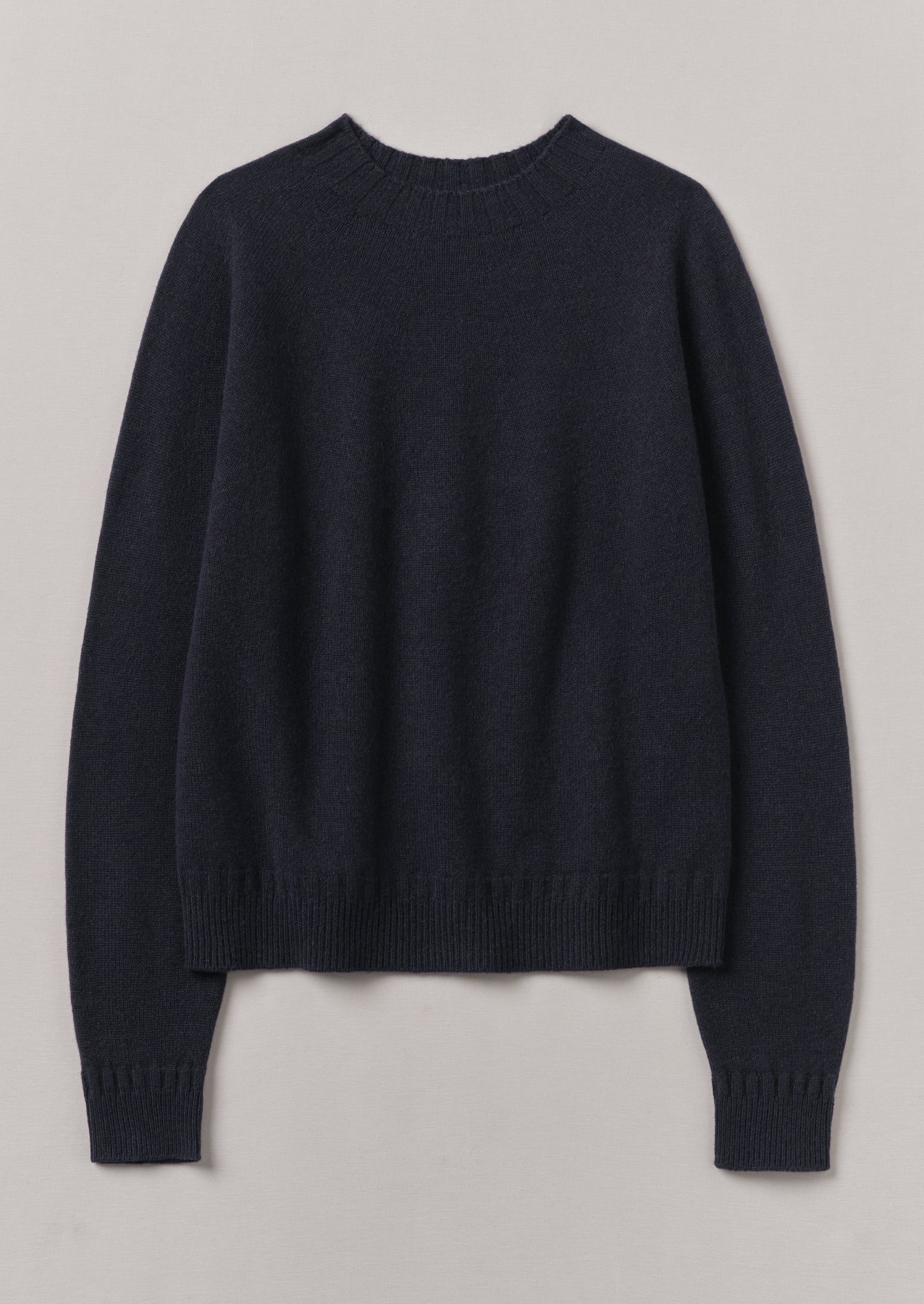 Dark Navy Wool Cashmere Sweater for Men
