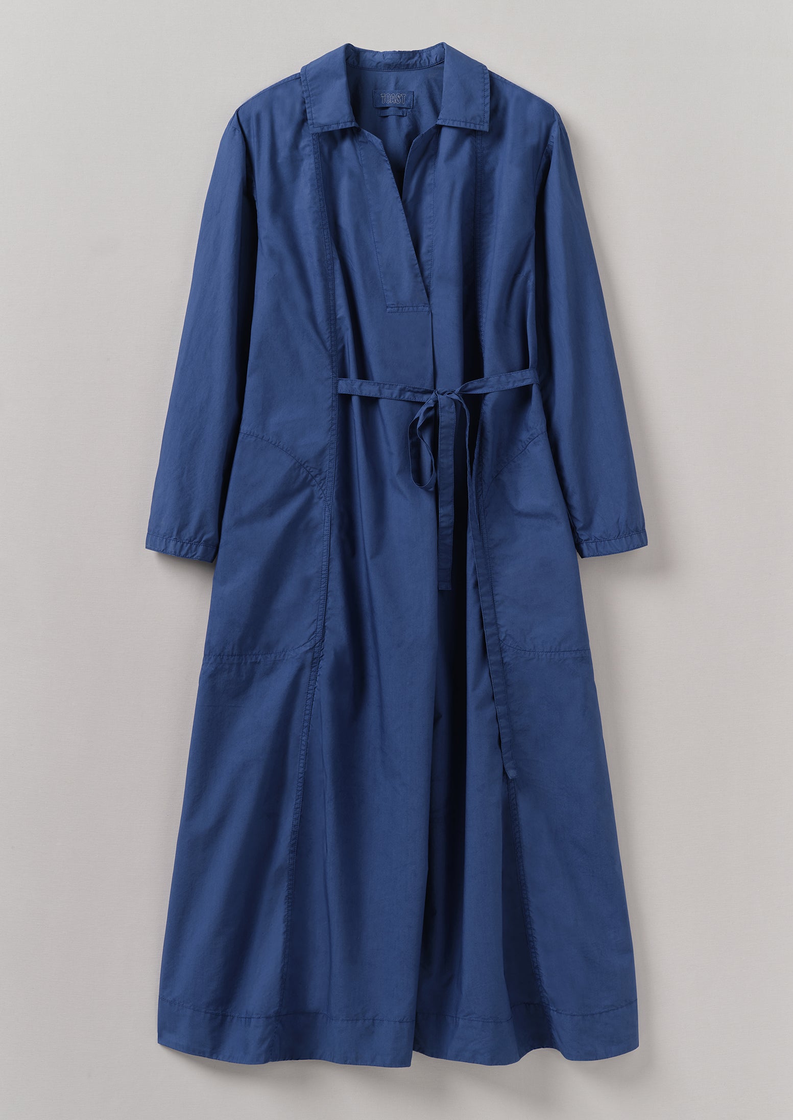 French Blue Cotton Poplin Shirt Dress