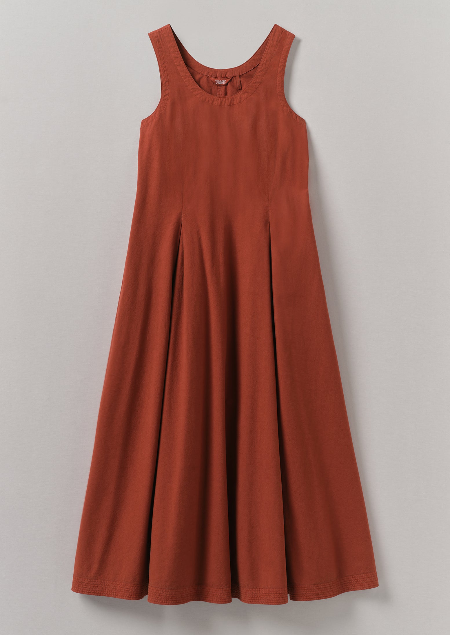 Brick Red Cotton Poplin Sundress