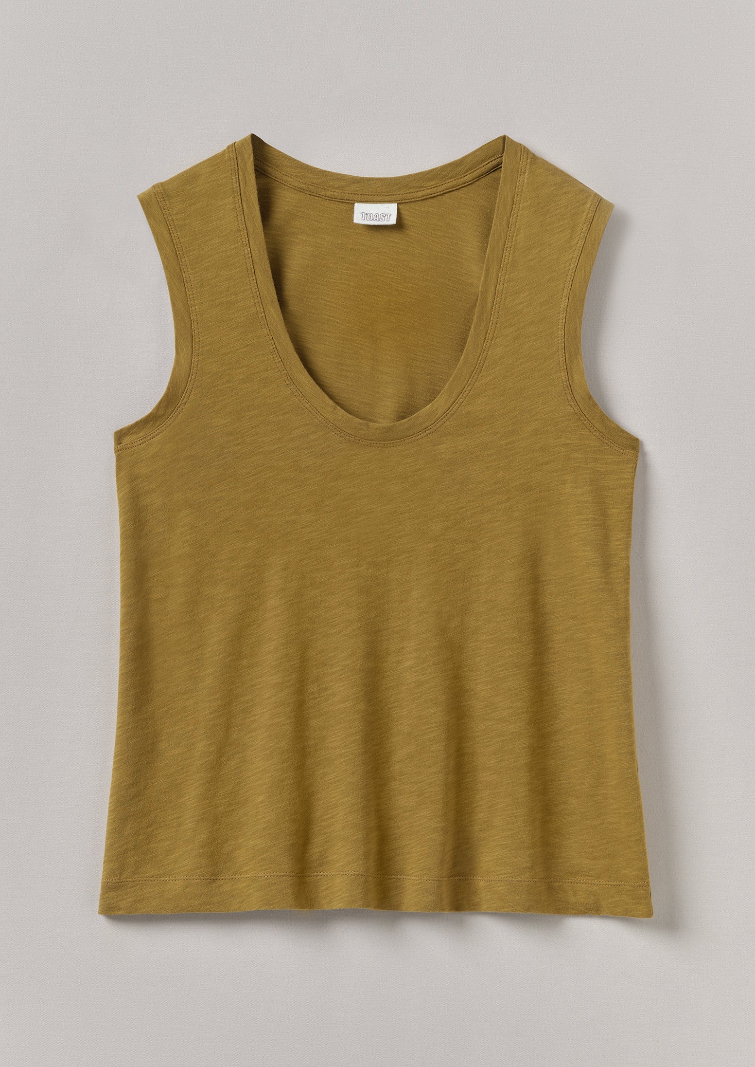 Leaf Print Cotton Sleeveless Tee