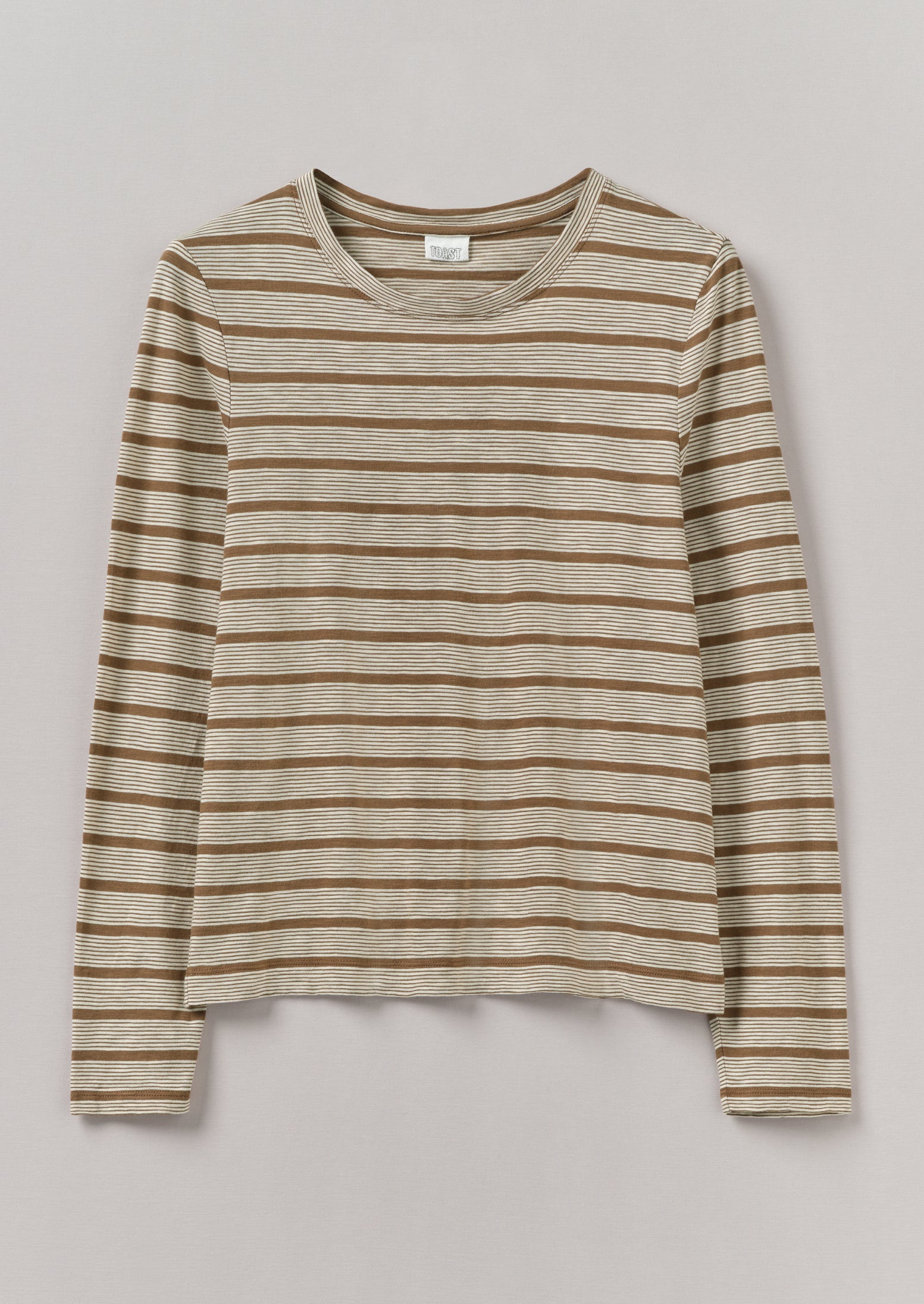 Ecru Stripe Crew Neck T-Shirt – Classic Fit