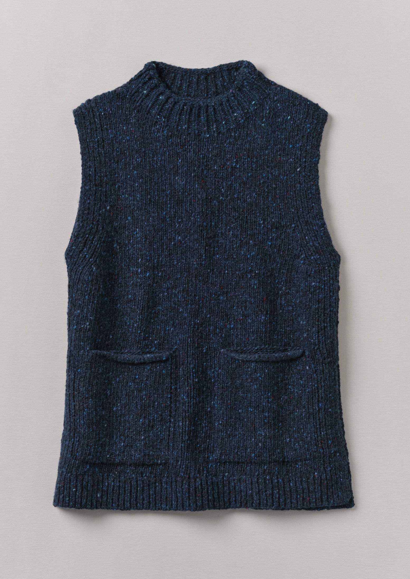 Donegal Merino Tank Top - Ink Blue