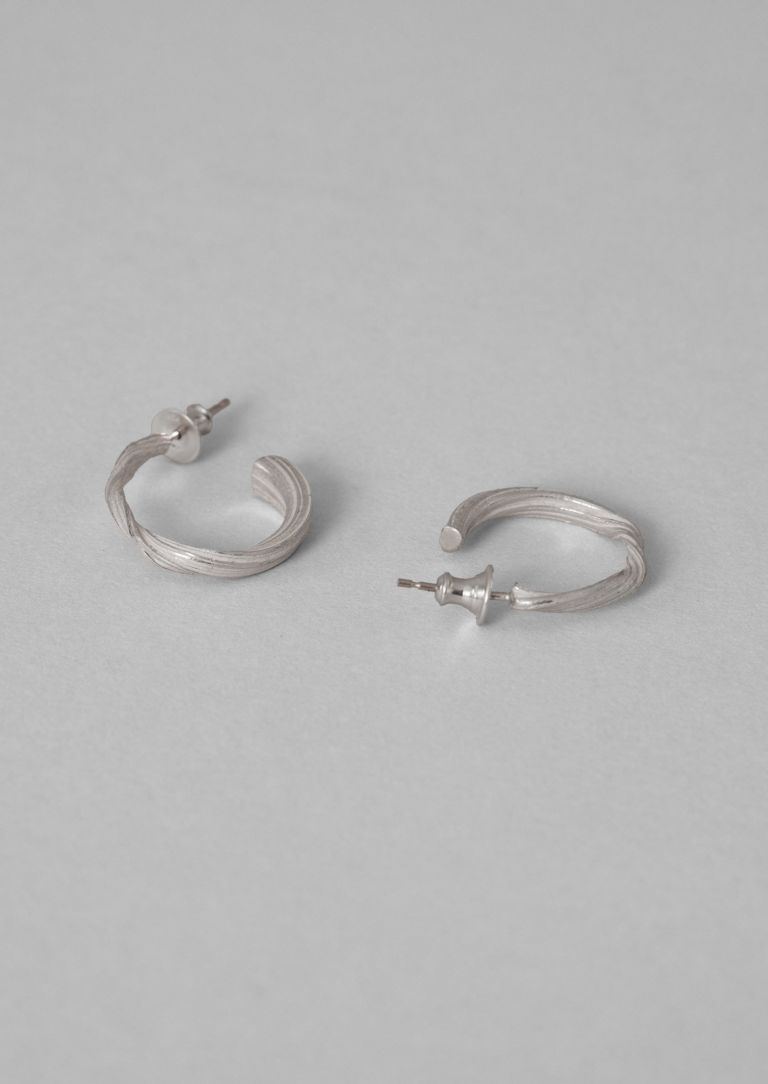 Silver Mitsuro Ripple Hoop Earrings