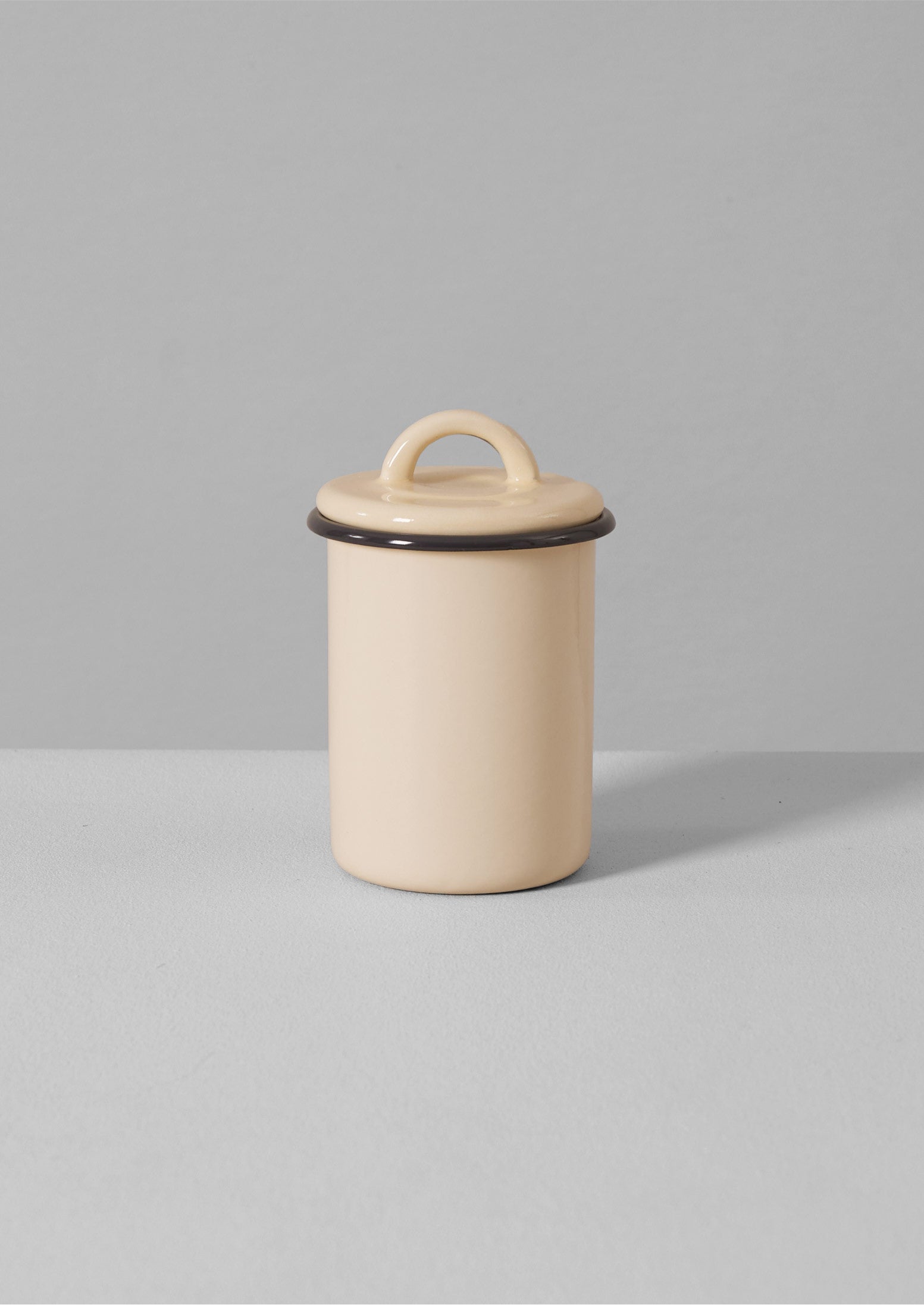 Cream Enamel Storage Jar for Kitchen Pantry