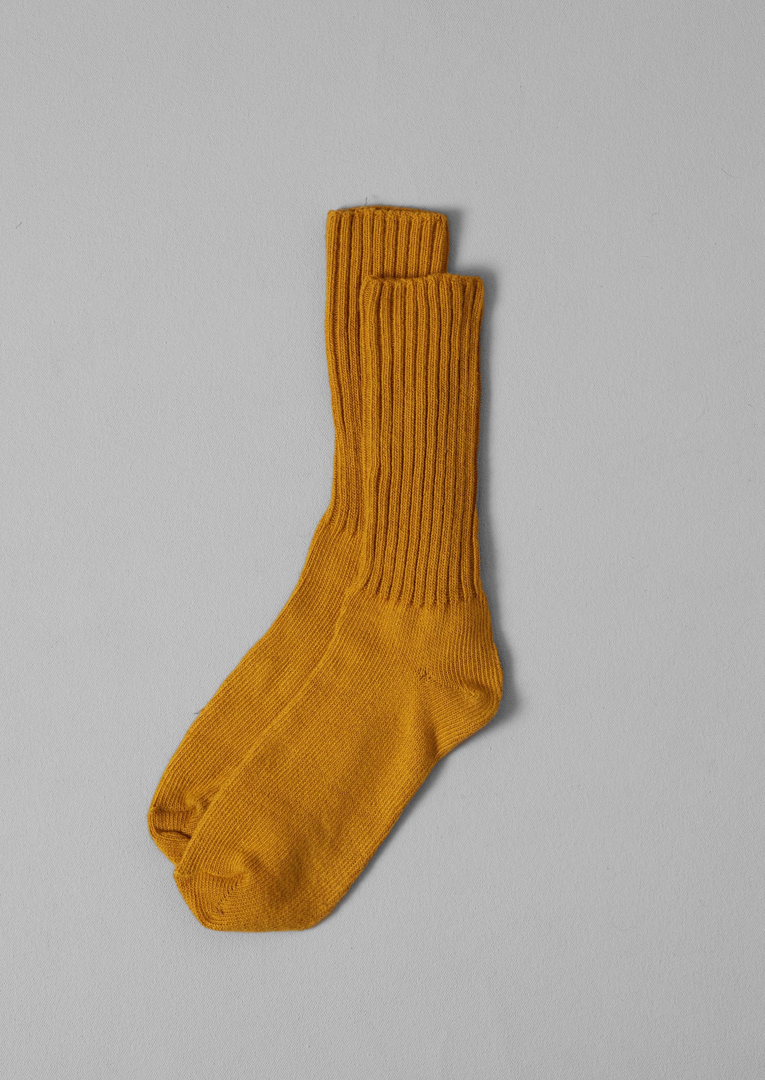 Mustard Ribbed Socks by Escuyer
