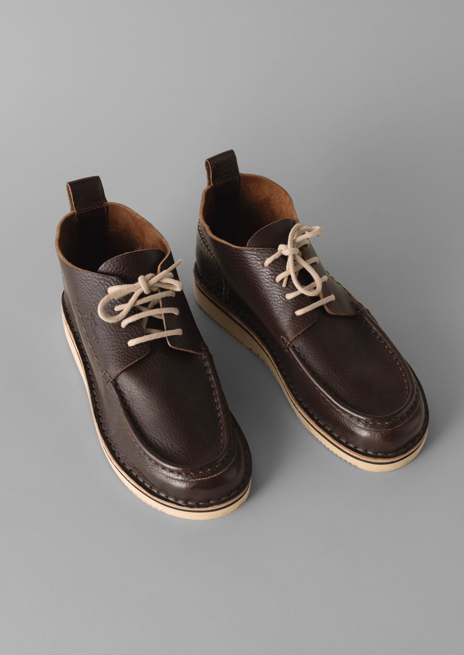 Dark Brown Fracap Leather Camp Shoes