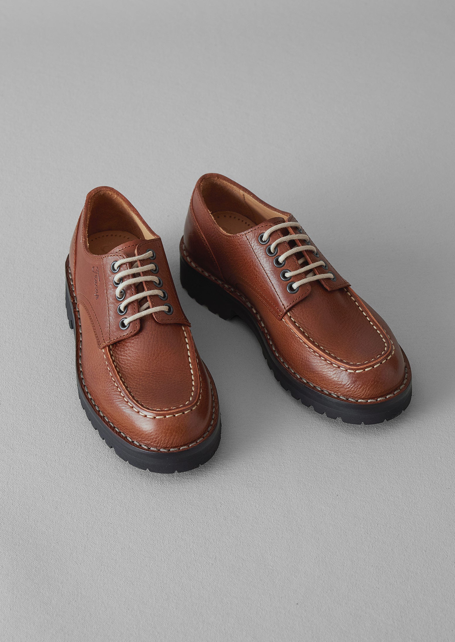 Fracap Brown Leather Postman Shoes