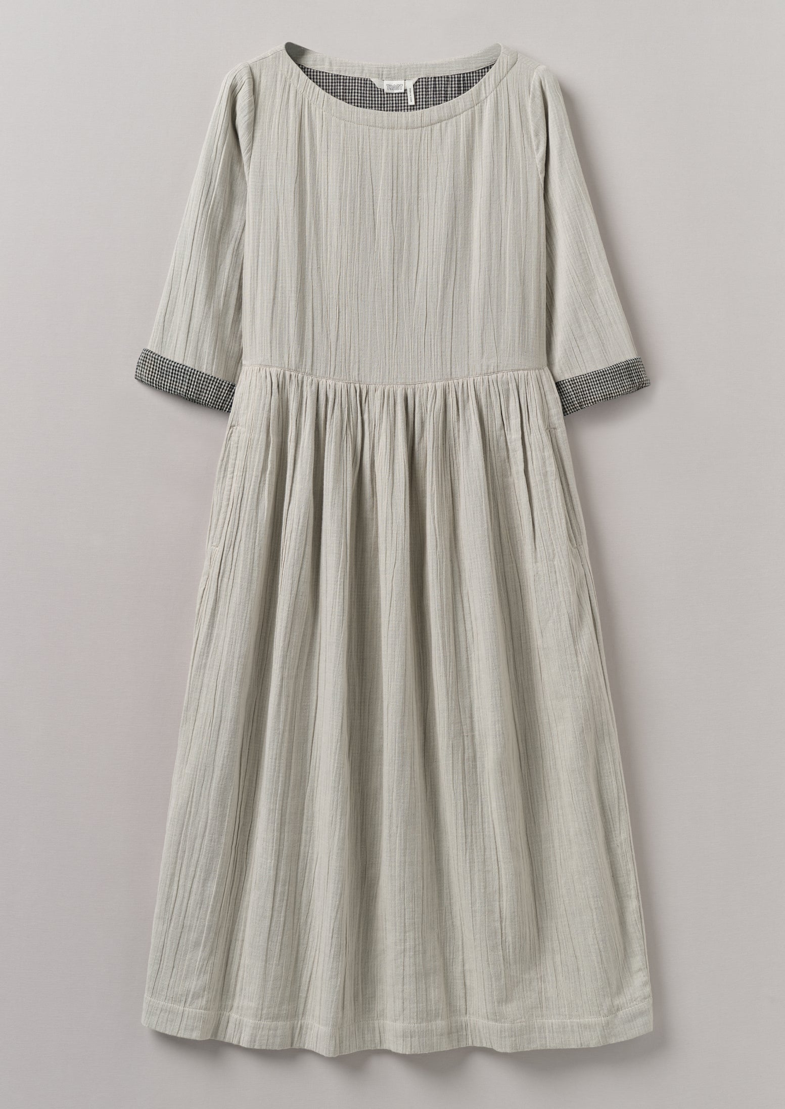 Freya Cotton Crinkle Dress in Ecru