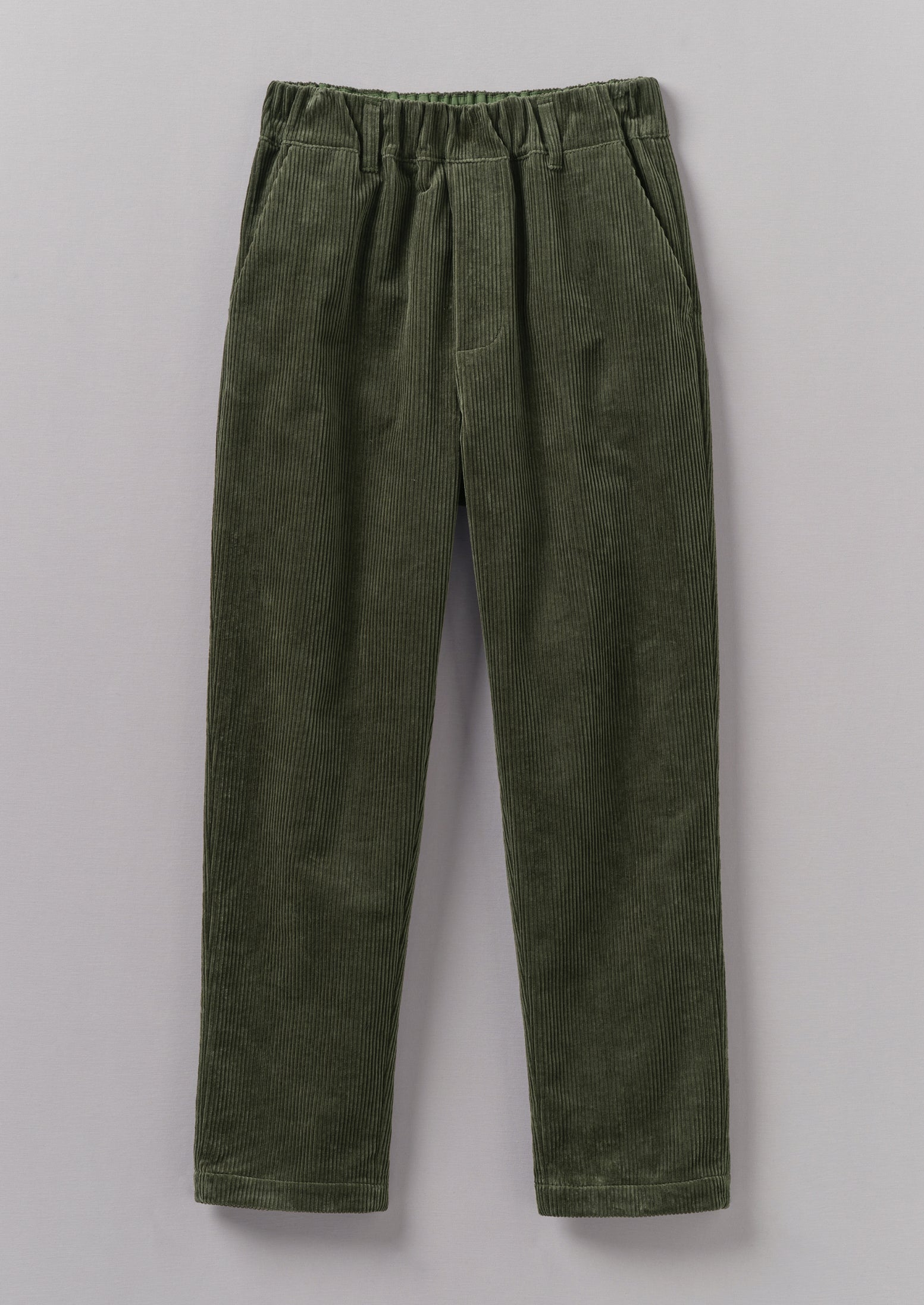 Organic Gabi Pull-On Trousers in Seaweed Green