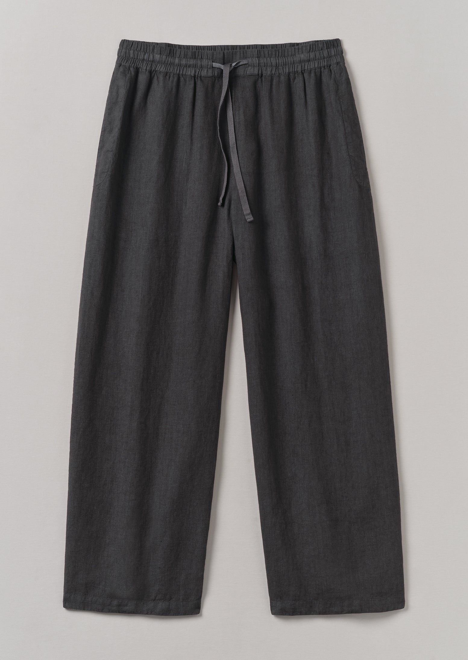 Black Pepper Linen Drawstring Pants – Relaxed Fit