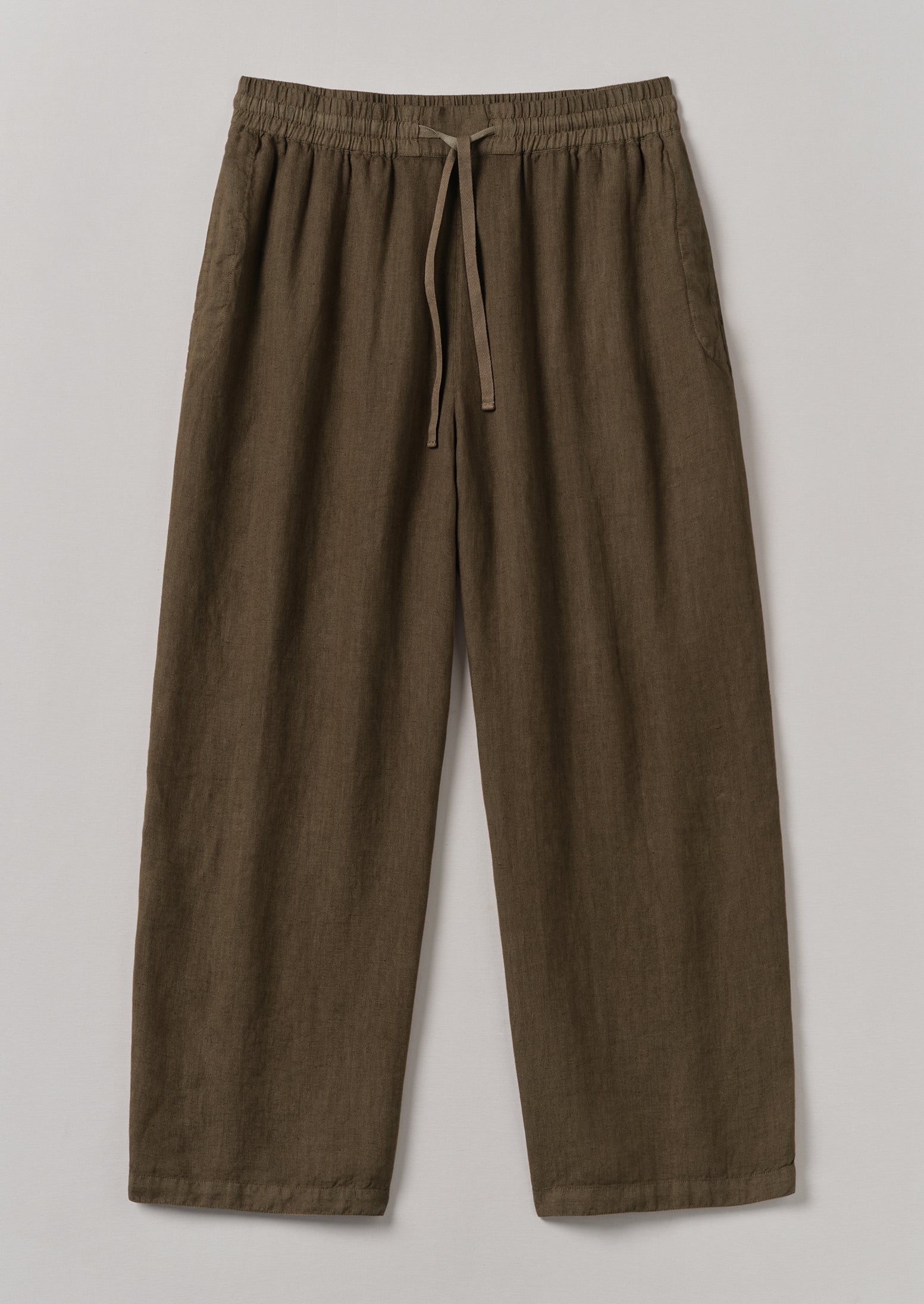 Pear Linen Drawstring Pants | Soft Garment-Dyed