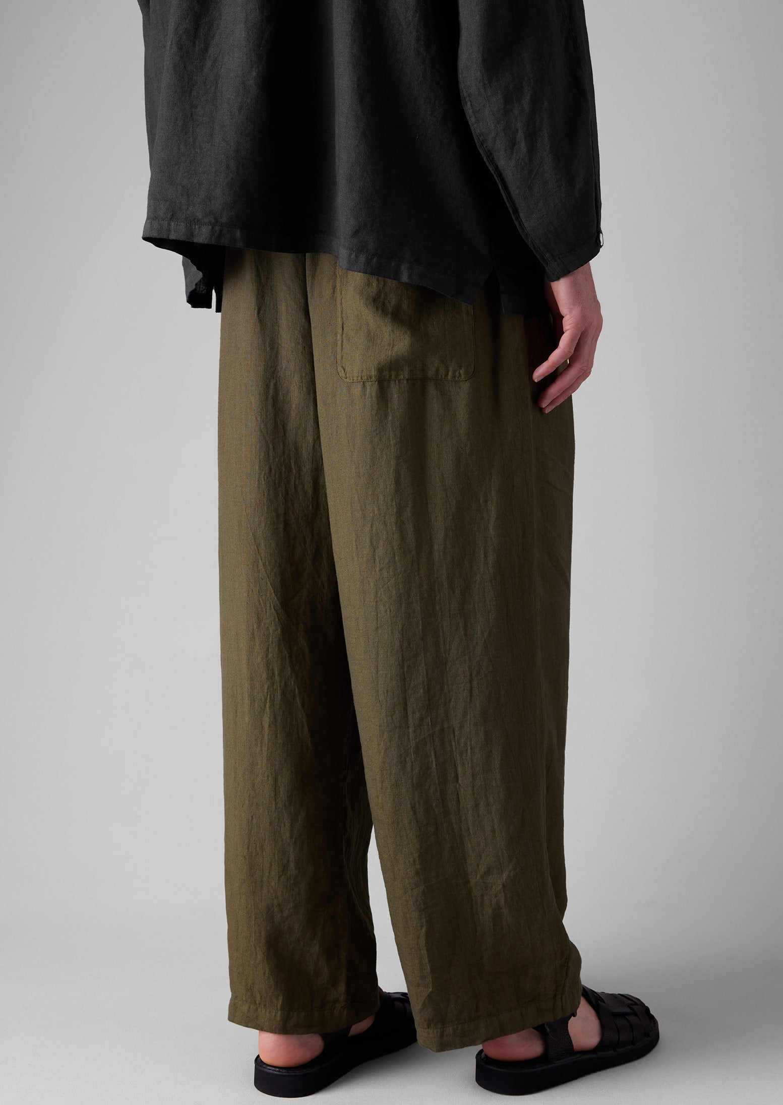 Pear Linen Drawstring Pants | Soft Garment-Dyed