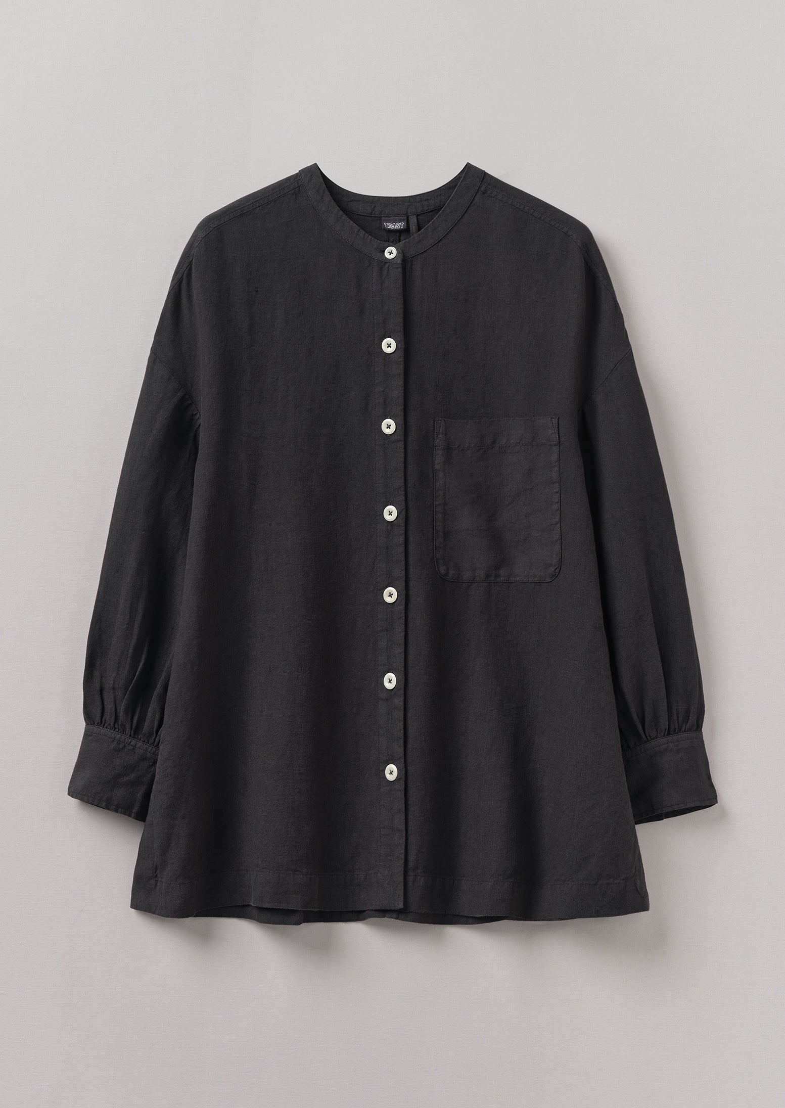 Black Pepper Oversized Linen Shirt – Garment Dyed