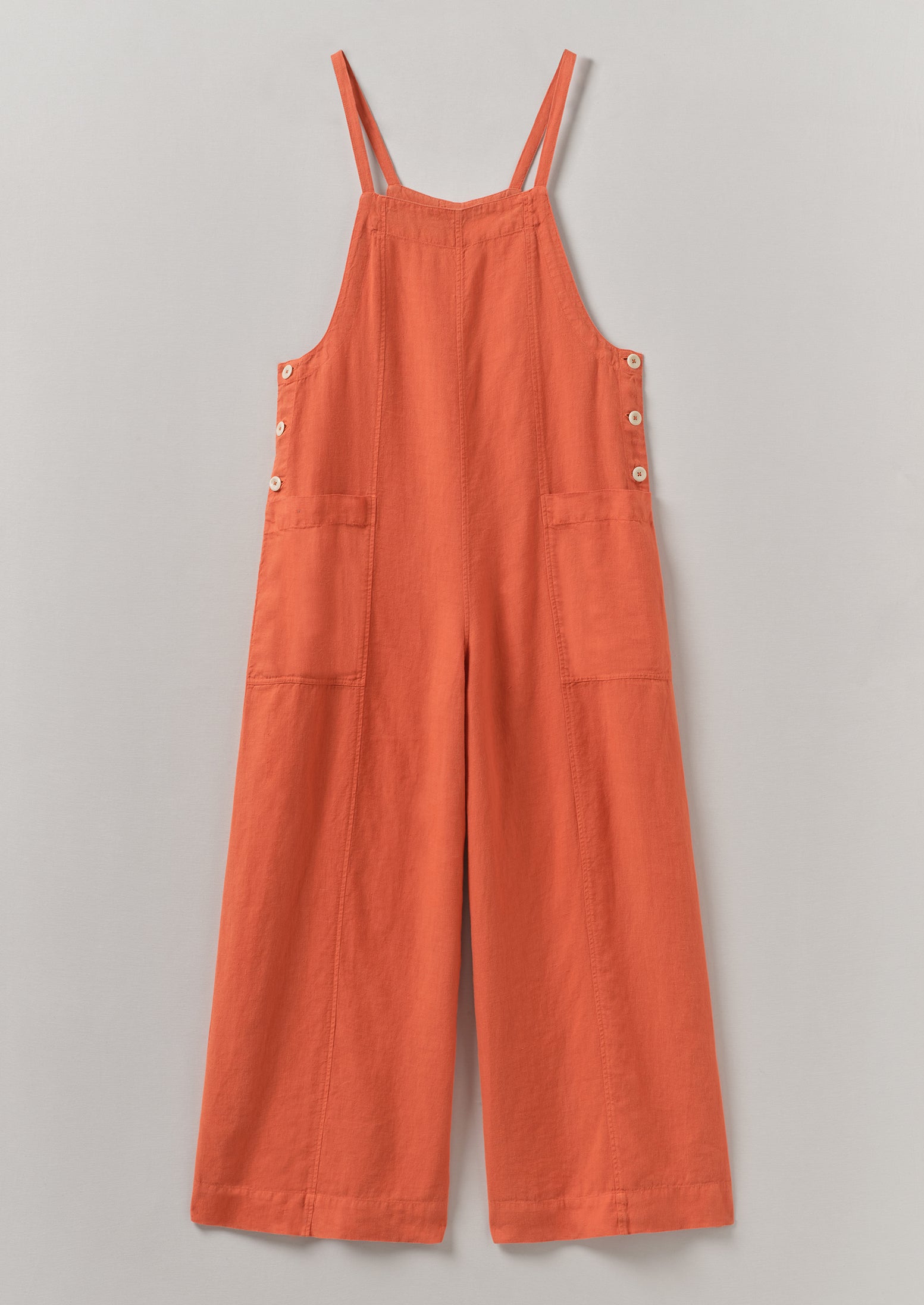 Red Chilli Linen Jumpsuit with Pockets