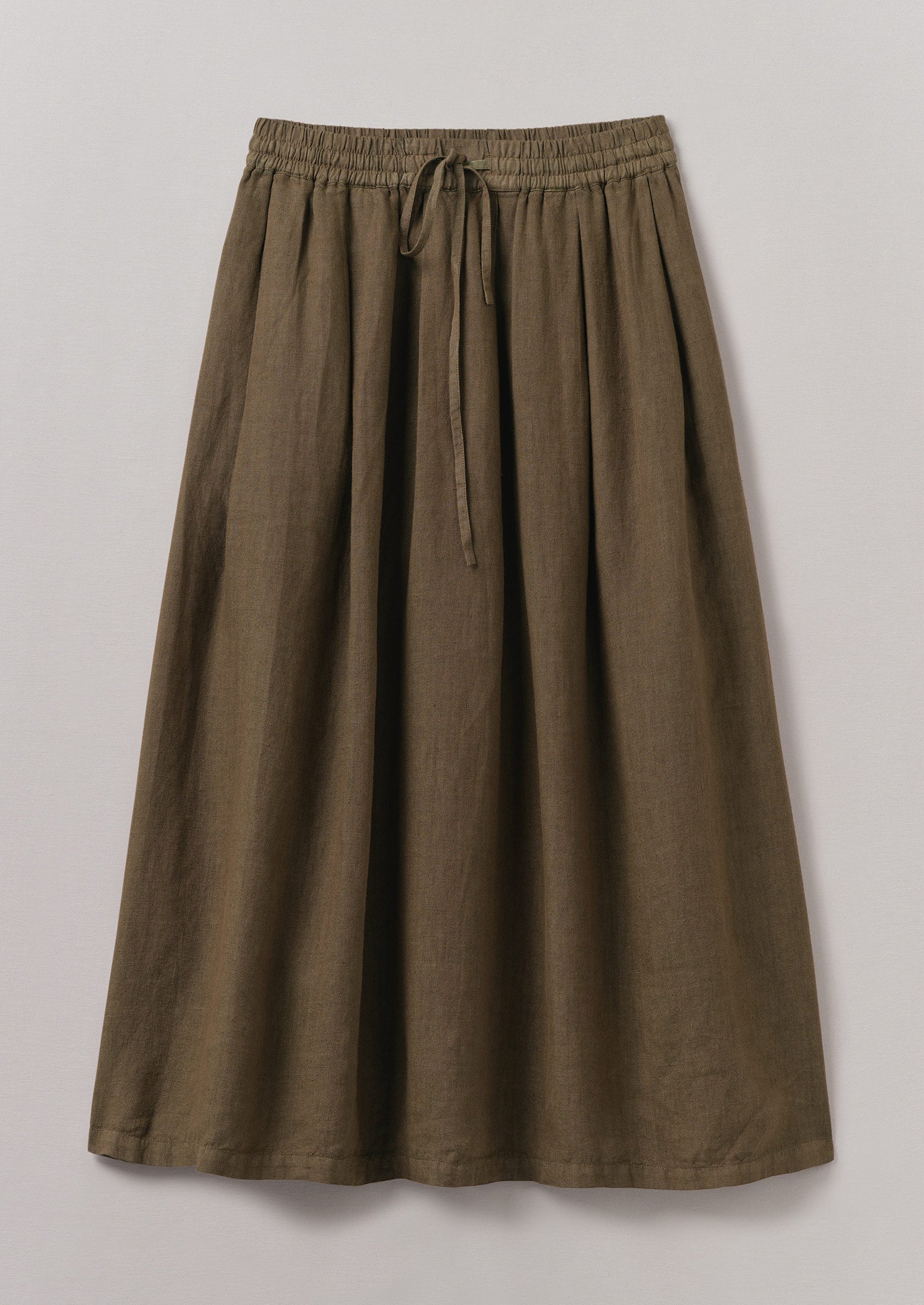Pear-Colored Linen Skirt – Soft Garment-Dyed Style