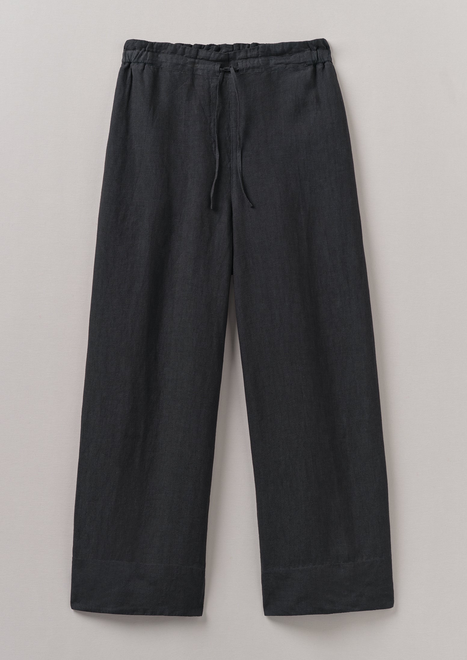 Black Pepper Linen Wide-Leg Pants – Garment Dyed