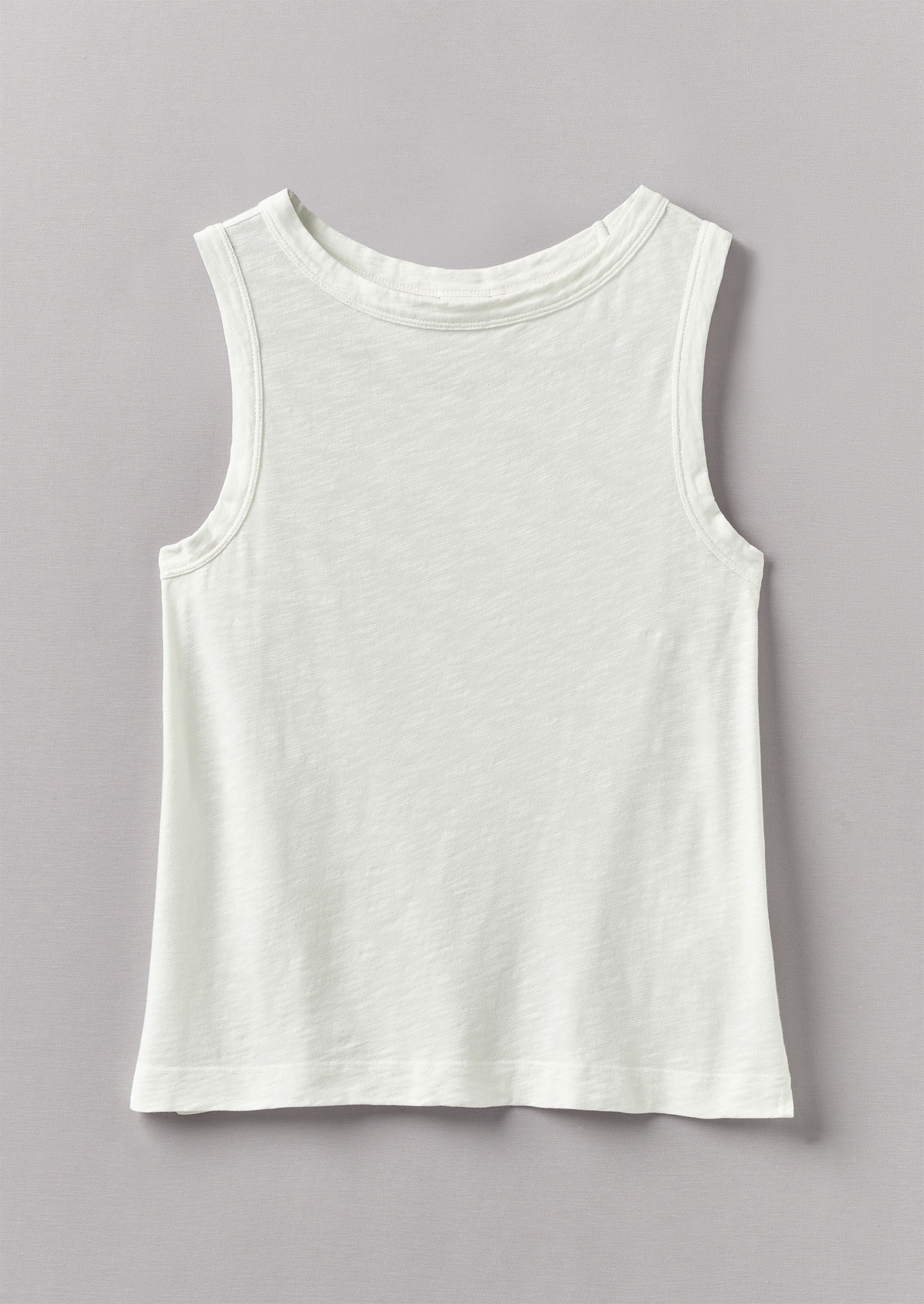 Organic Cotton Dyed Tank Top in Chalk