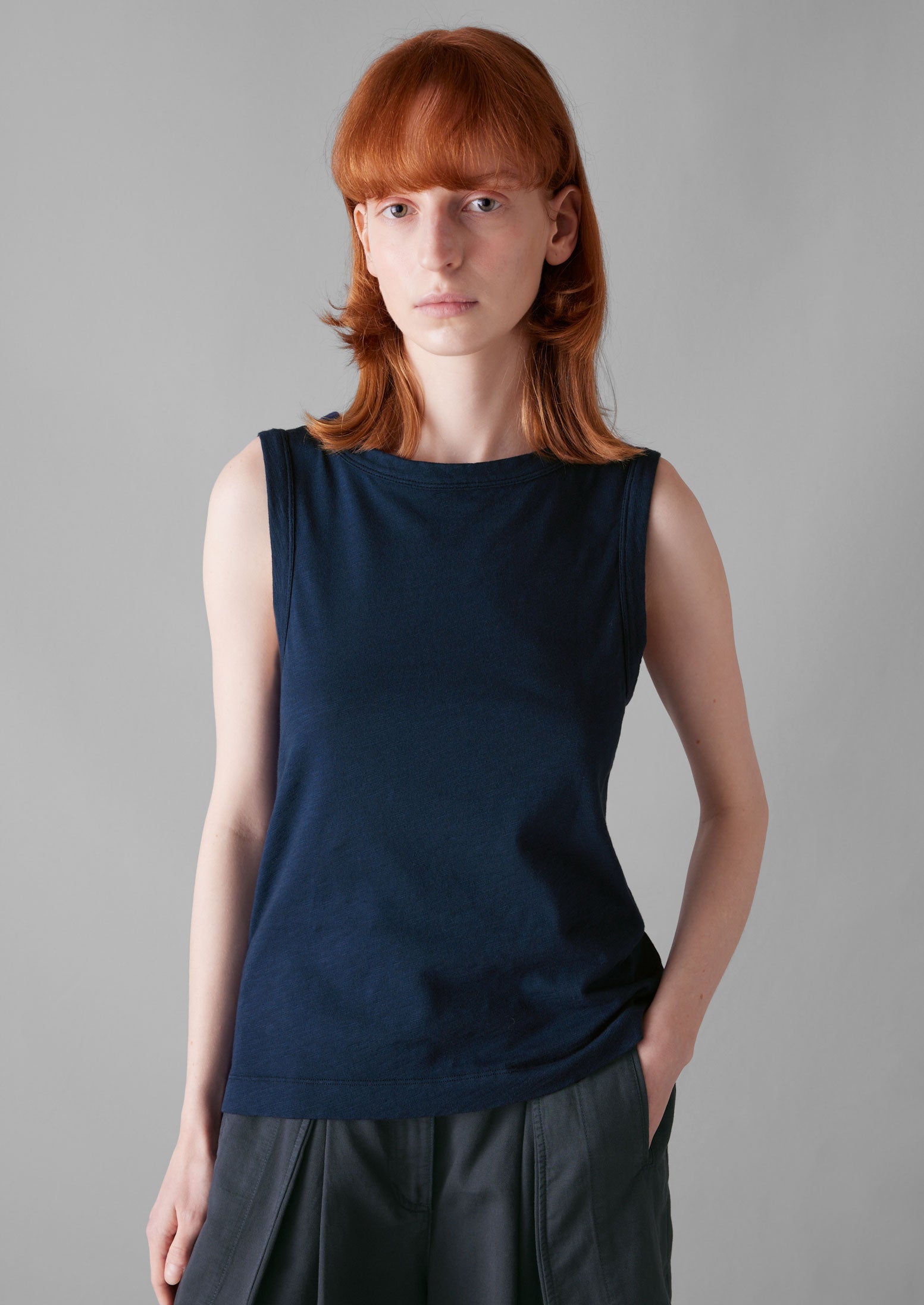 Organic Cotton Duffle Blue Tank Top – Garment Dyed