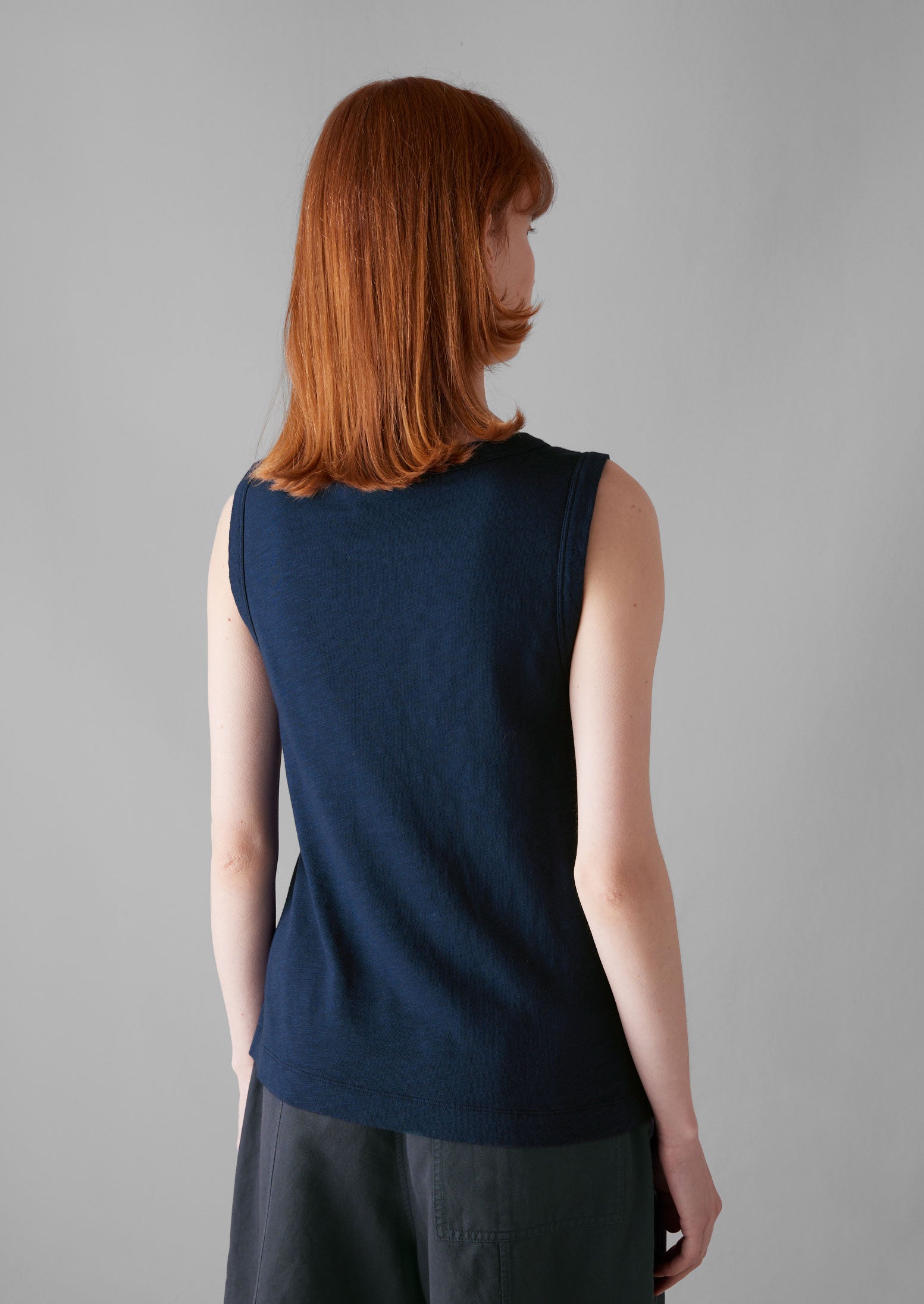Organic Cotton Duffle Blue Tank Top – Garment Dyed