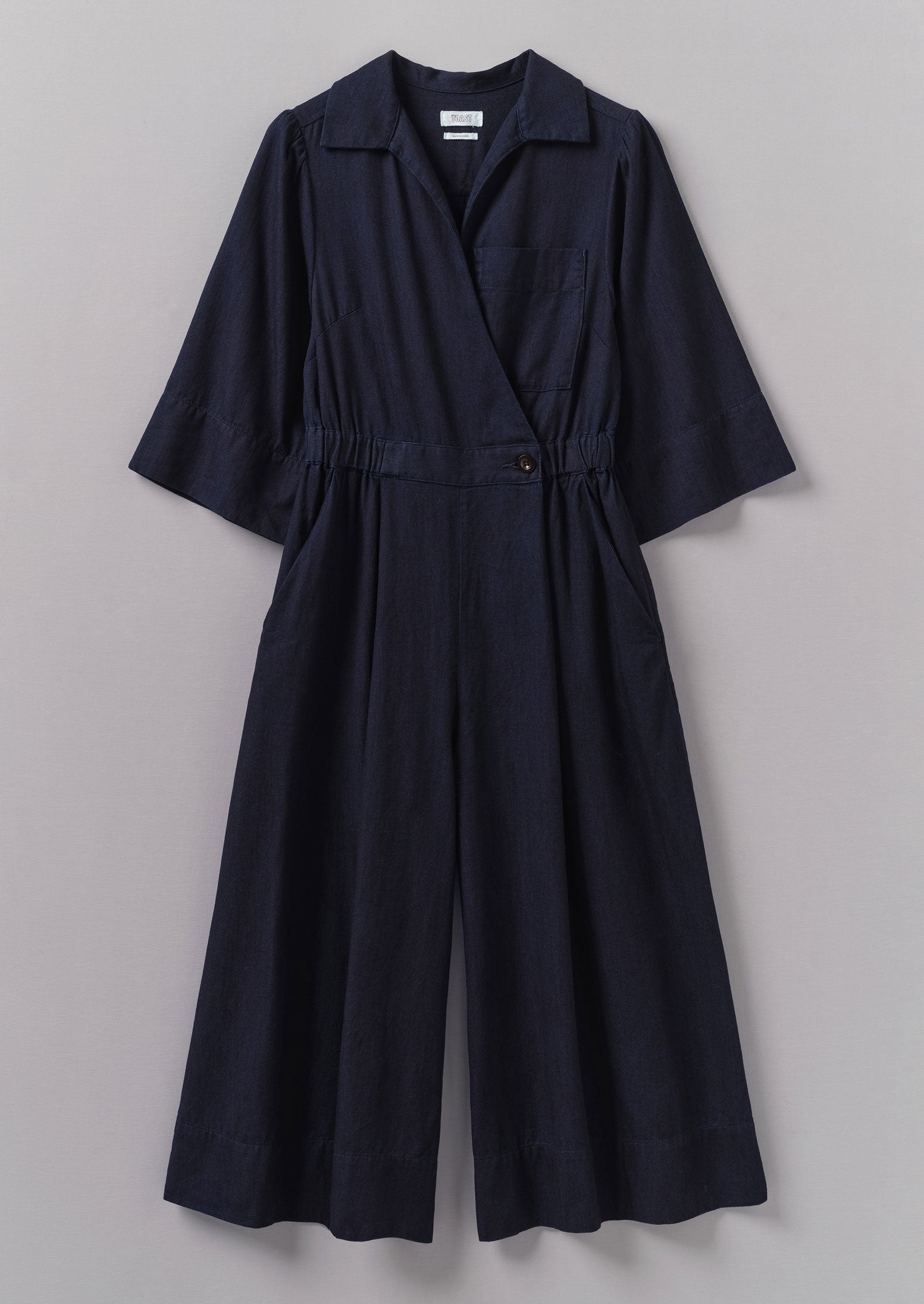 Indigo Twill Culotte Jumpsuit - Comfort & Style
