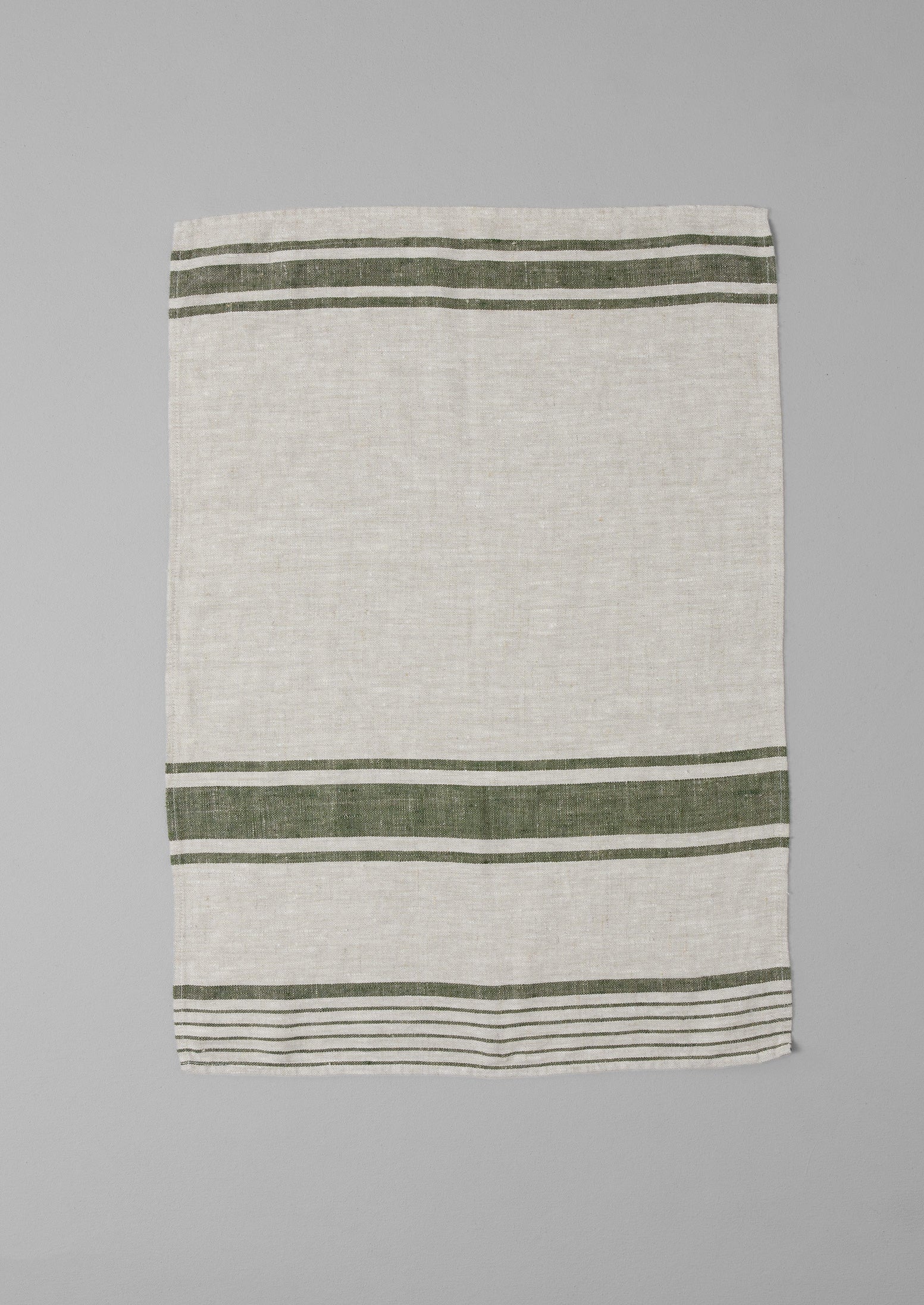 Natural Linen Tea Towel with Stripe Design