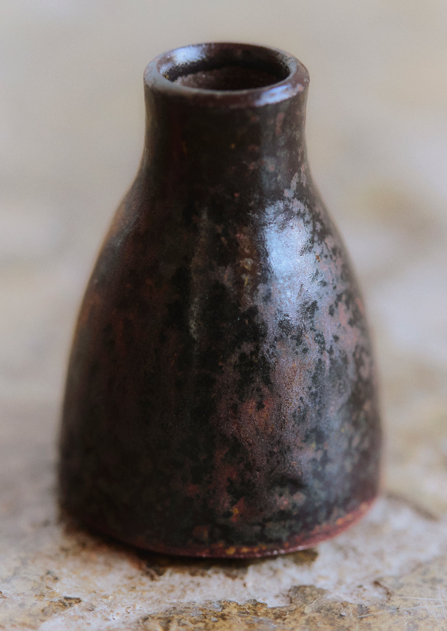 Laerke Moller Mini Ash & Tenmoku Brown Vase