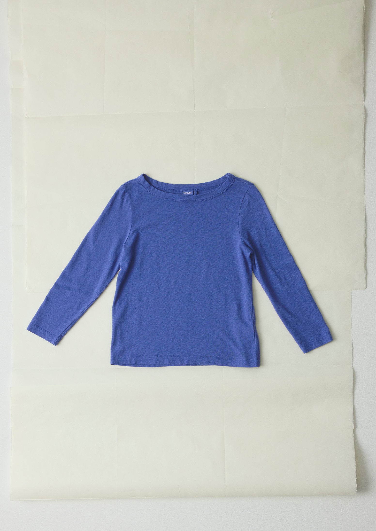 Cobalt Blue Boat Neck Tee – Soft Dyed Cotton