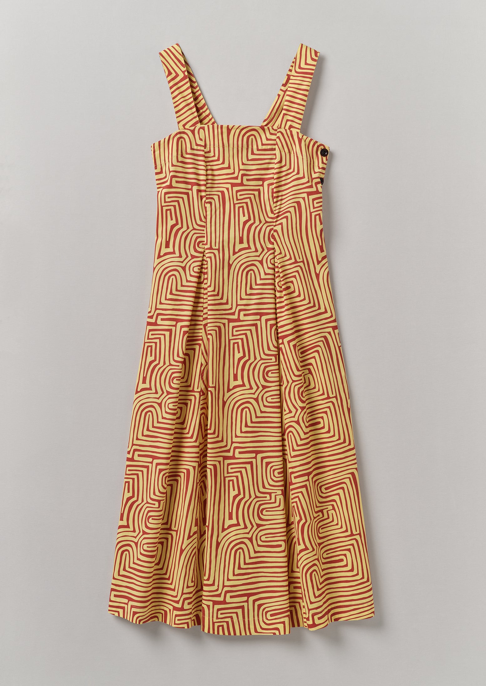 Brick & Lemon Cotton Poplin Maze Print Dress
