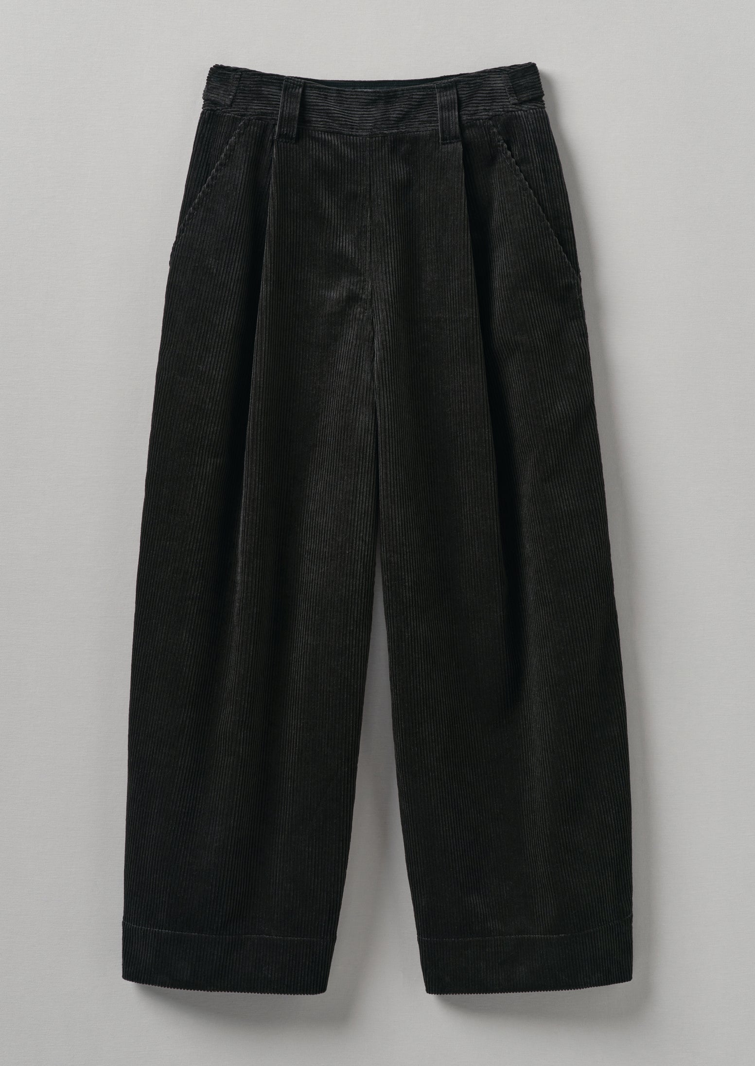 Brown Slate Organic Cord Pleat Trousers