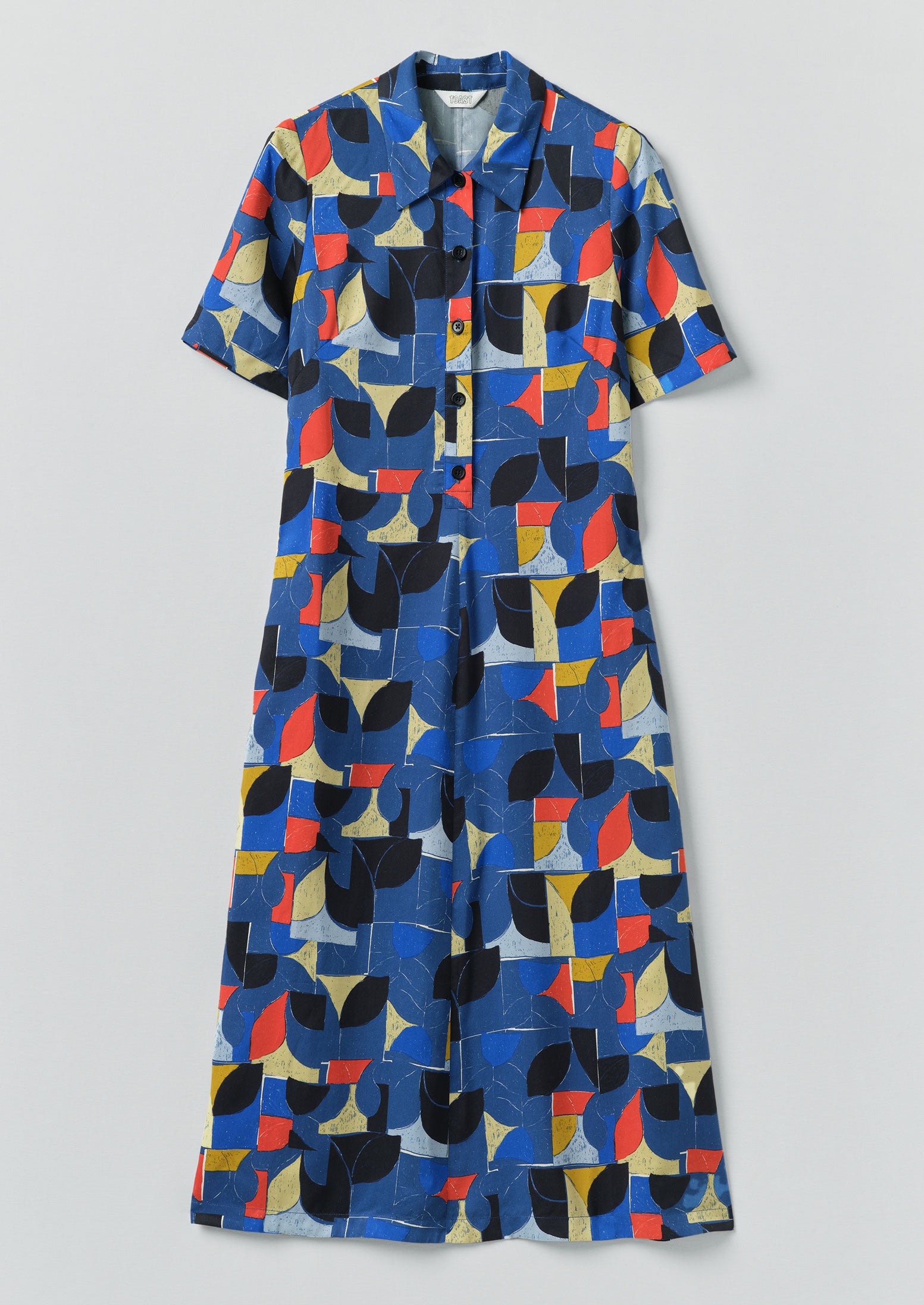 Delft Print Fluid Shirt Dress – Stylish & Comfortable