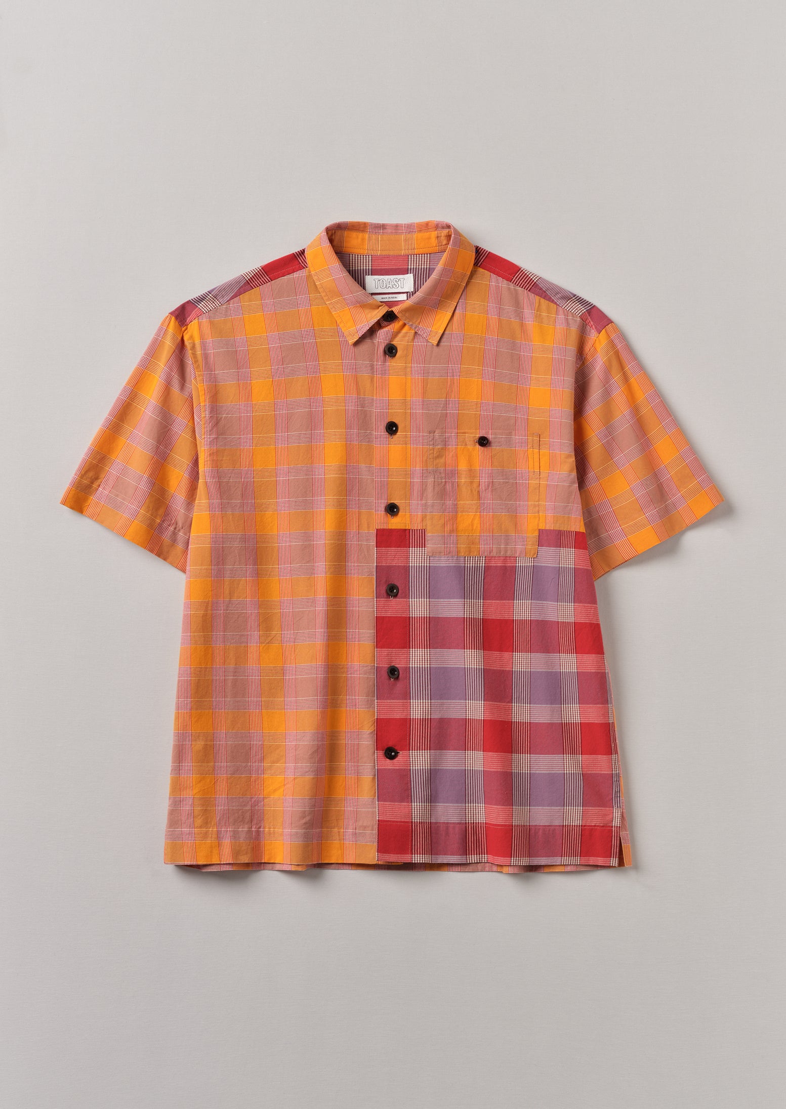 Checkered Cotton Shirt with Panels