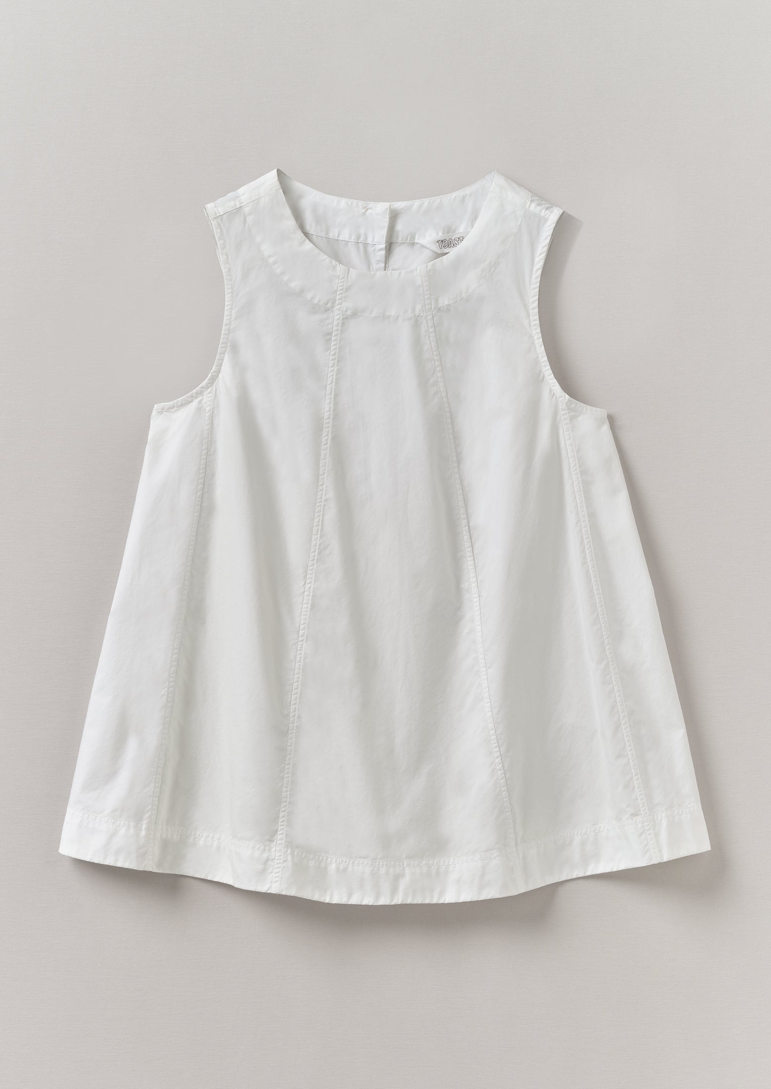 Paper White Cotton Poplin Paneled Top