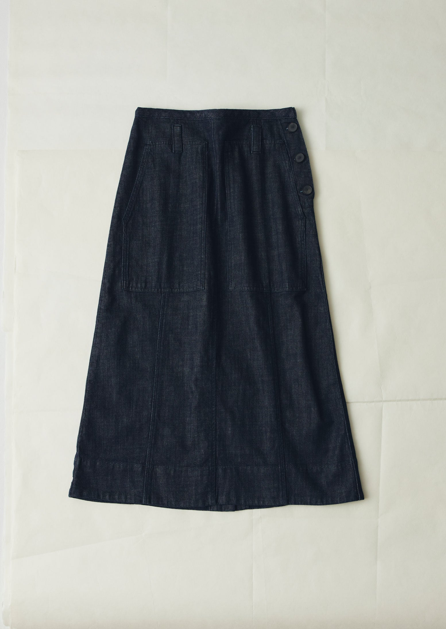 Organic Indigo Denim Patch Pocket Skirt