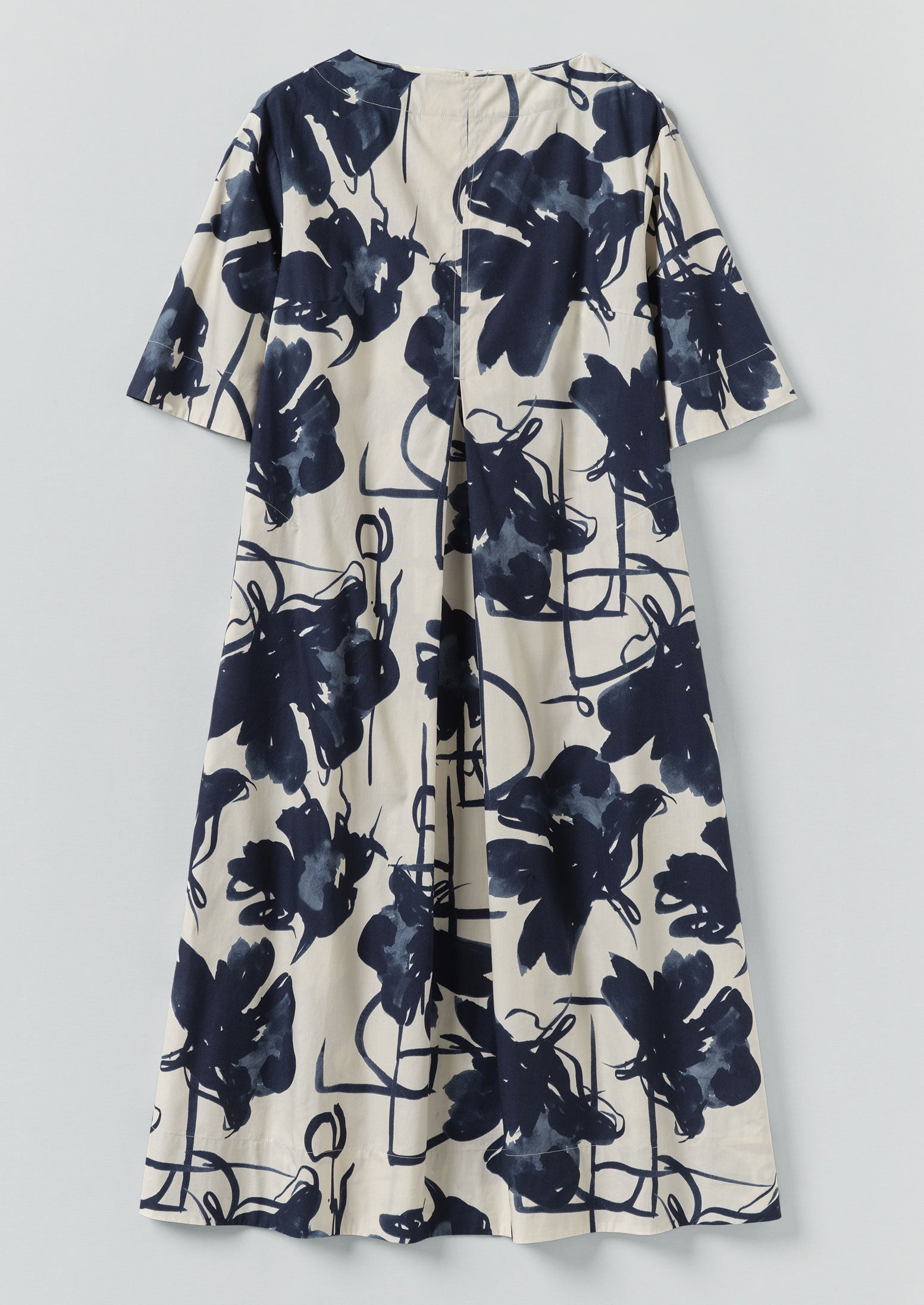 Ink Blue Cotton Print Dress – Stylish & Comfortable