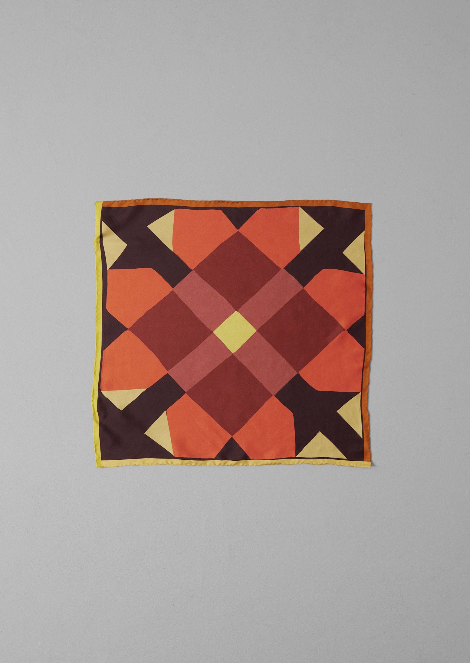 Plum Silk Pinwheel Bandana Scarf