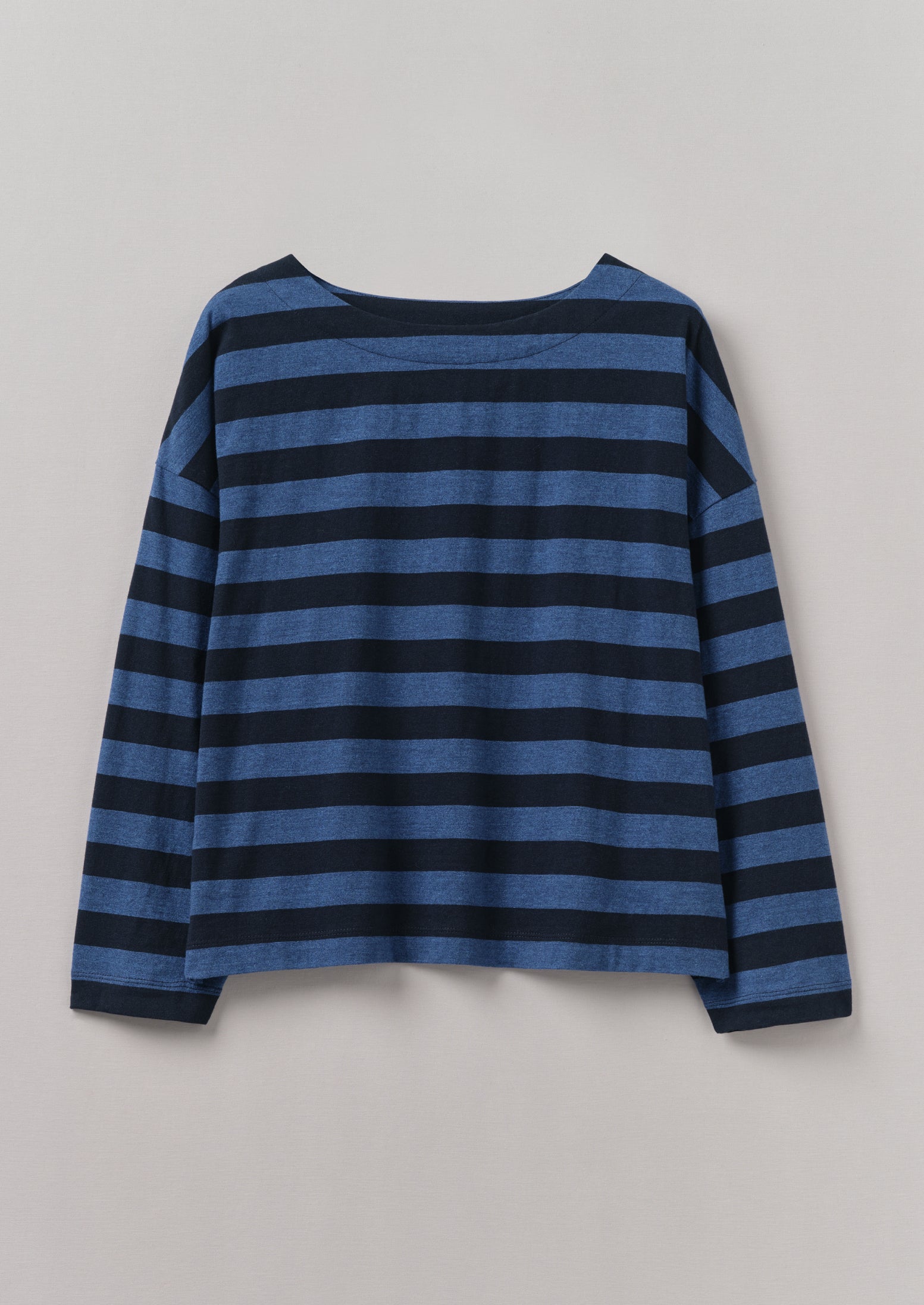 Double Blue Pinwheel Stripe High Neck Tee