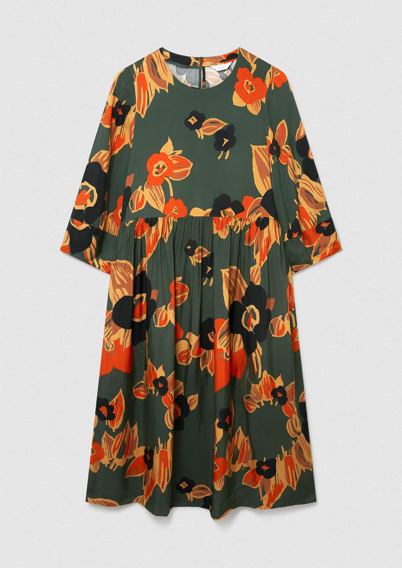 Spruce Floral Twill Dress - Size 10 (Pre-Owned)