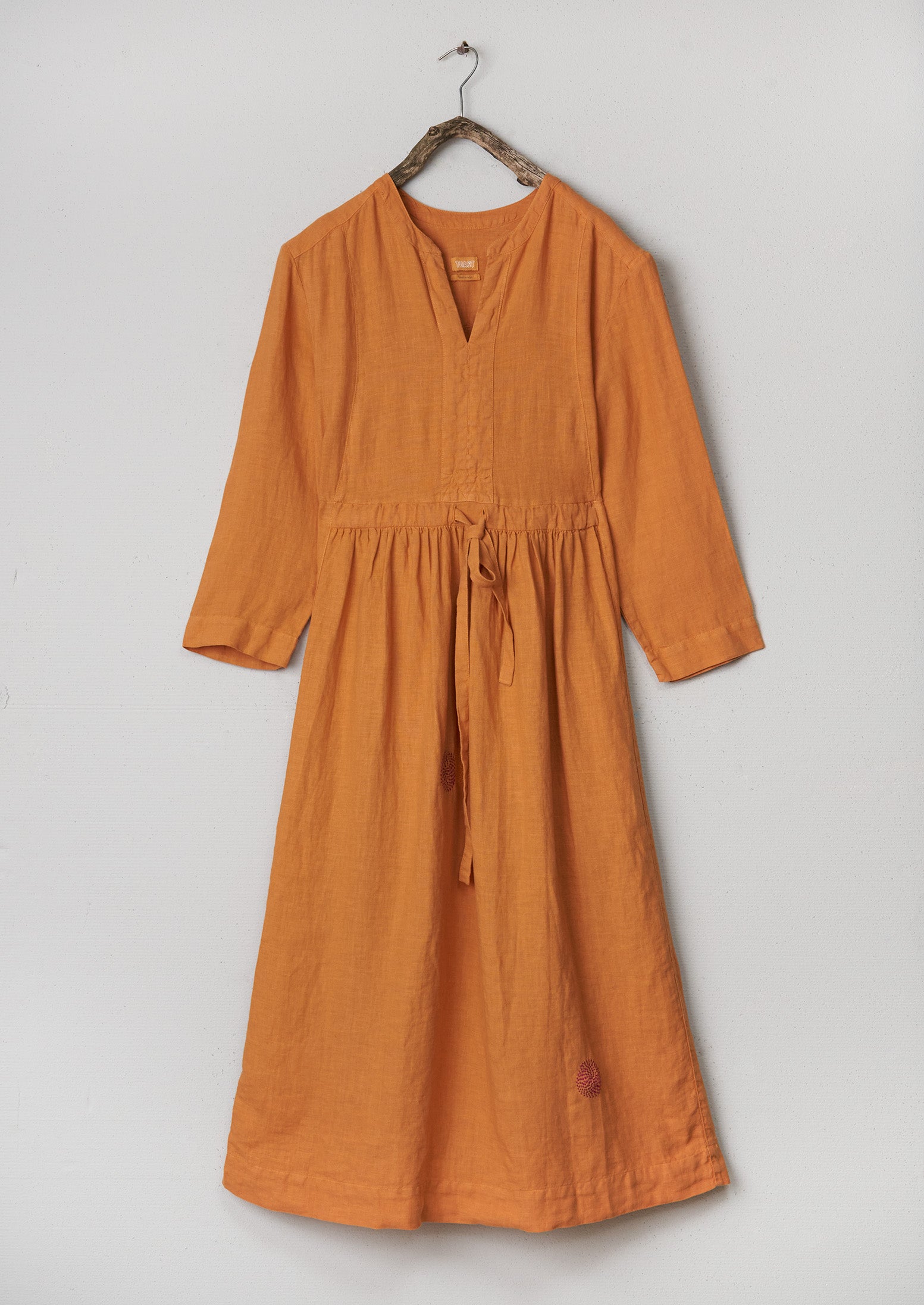 Vintage Linen Dress in Apricot - Size S