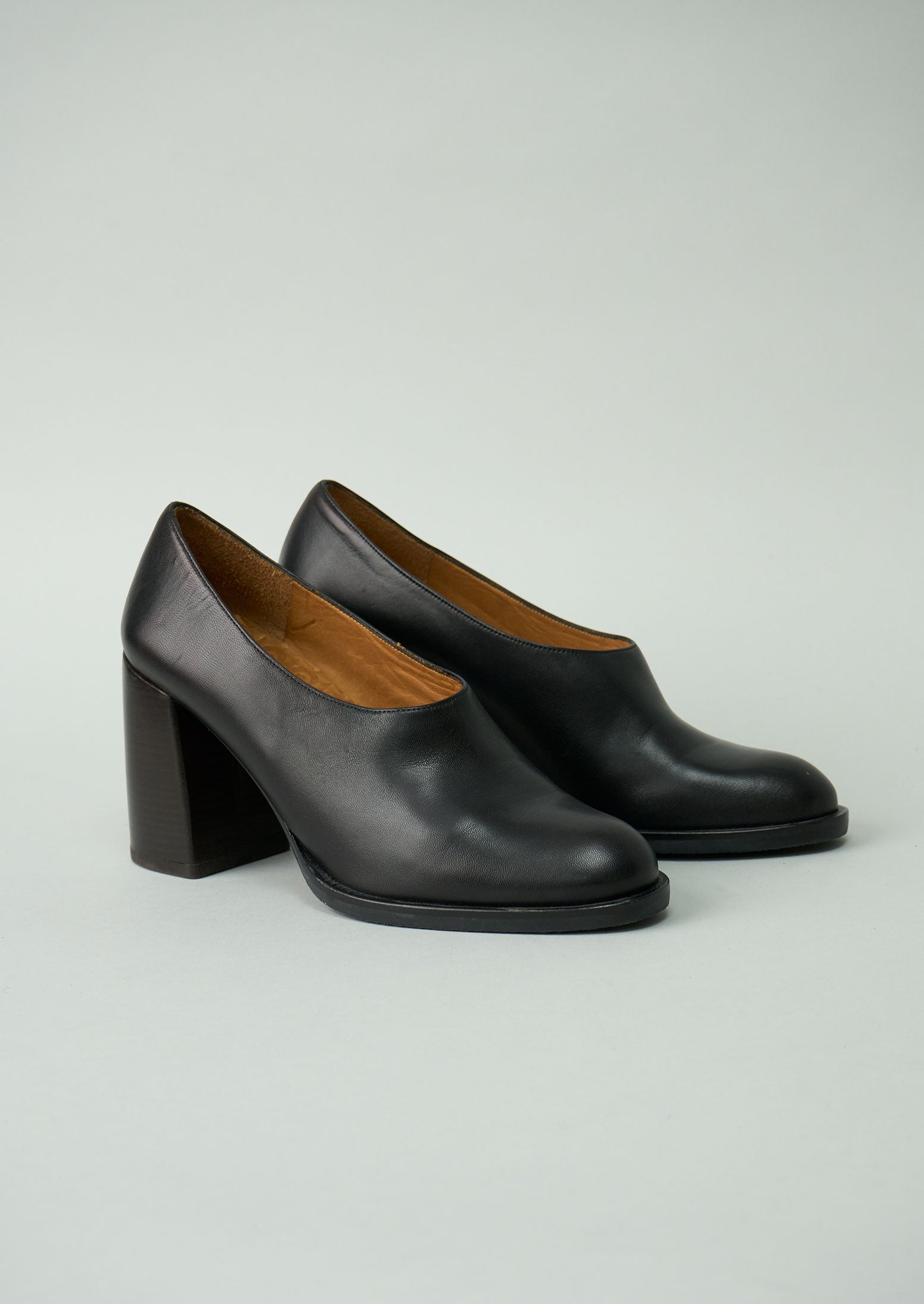 Chie Mihara Black Block Heel Shoes - Size 39