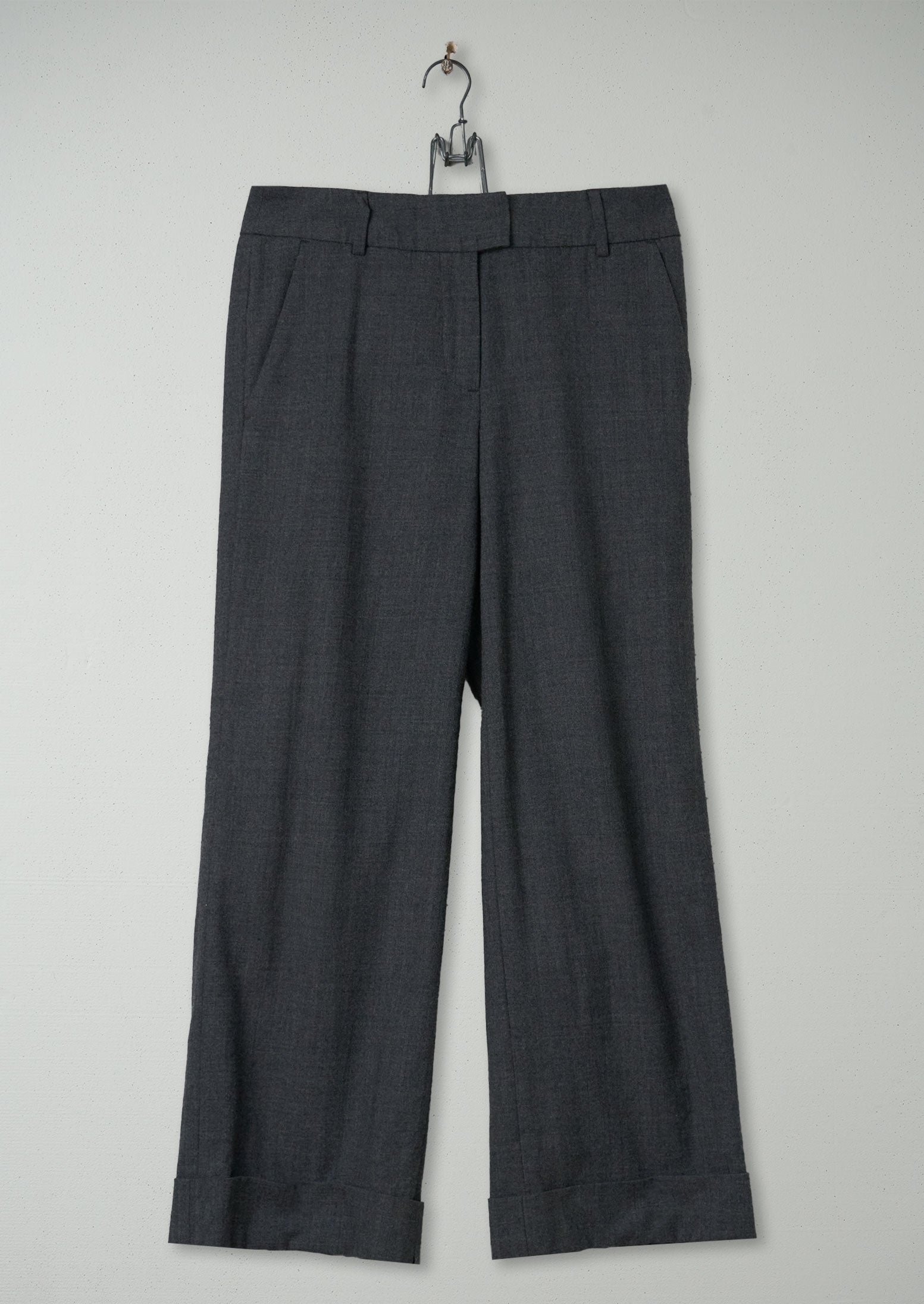 Reworn Grey Panama Trousers - Straight Fit Size L