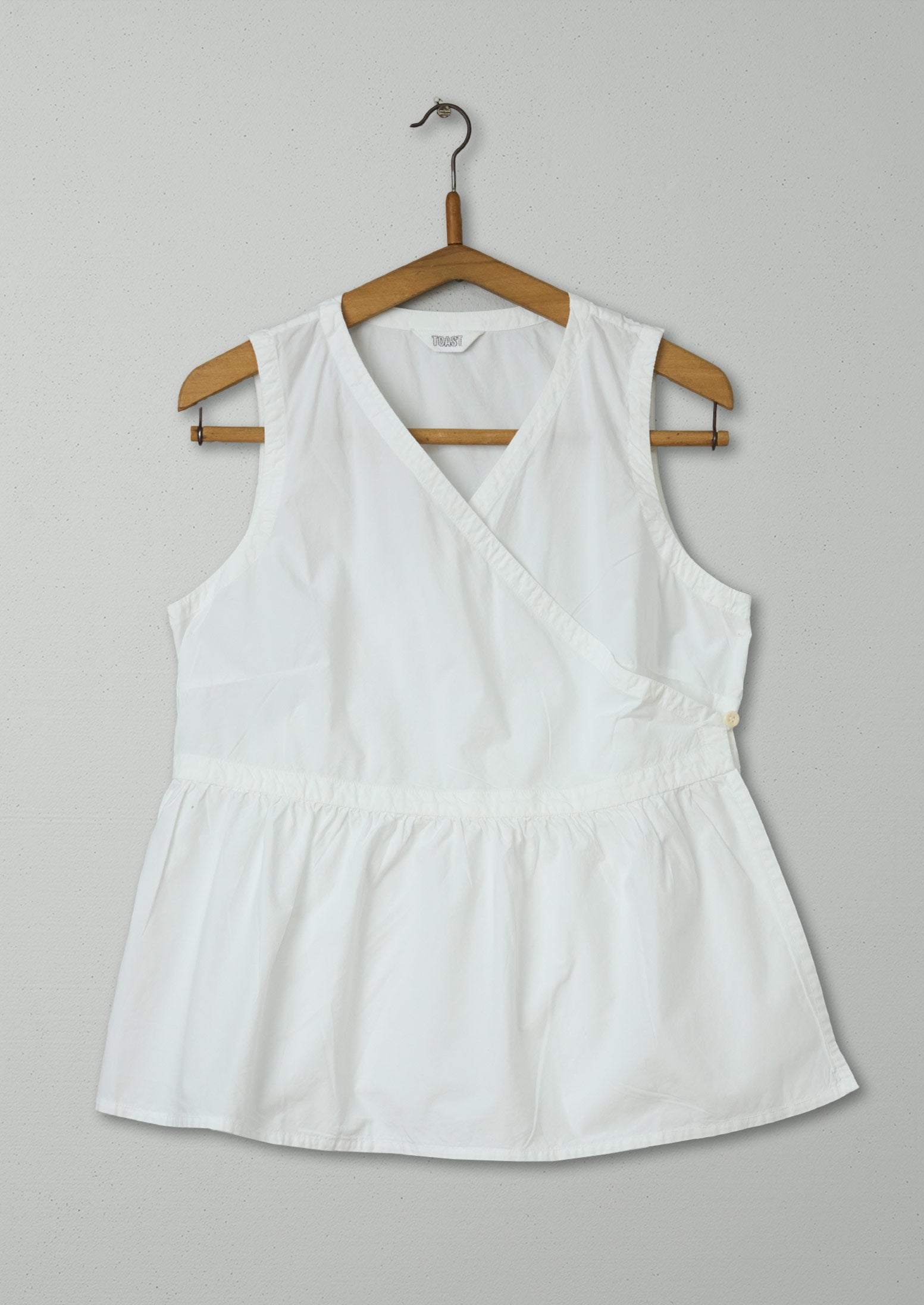 Reworn Poplin Wrap Top - Pure White Size 16